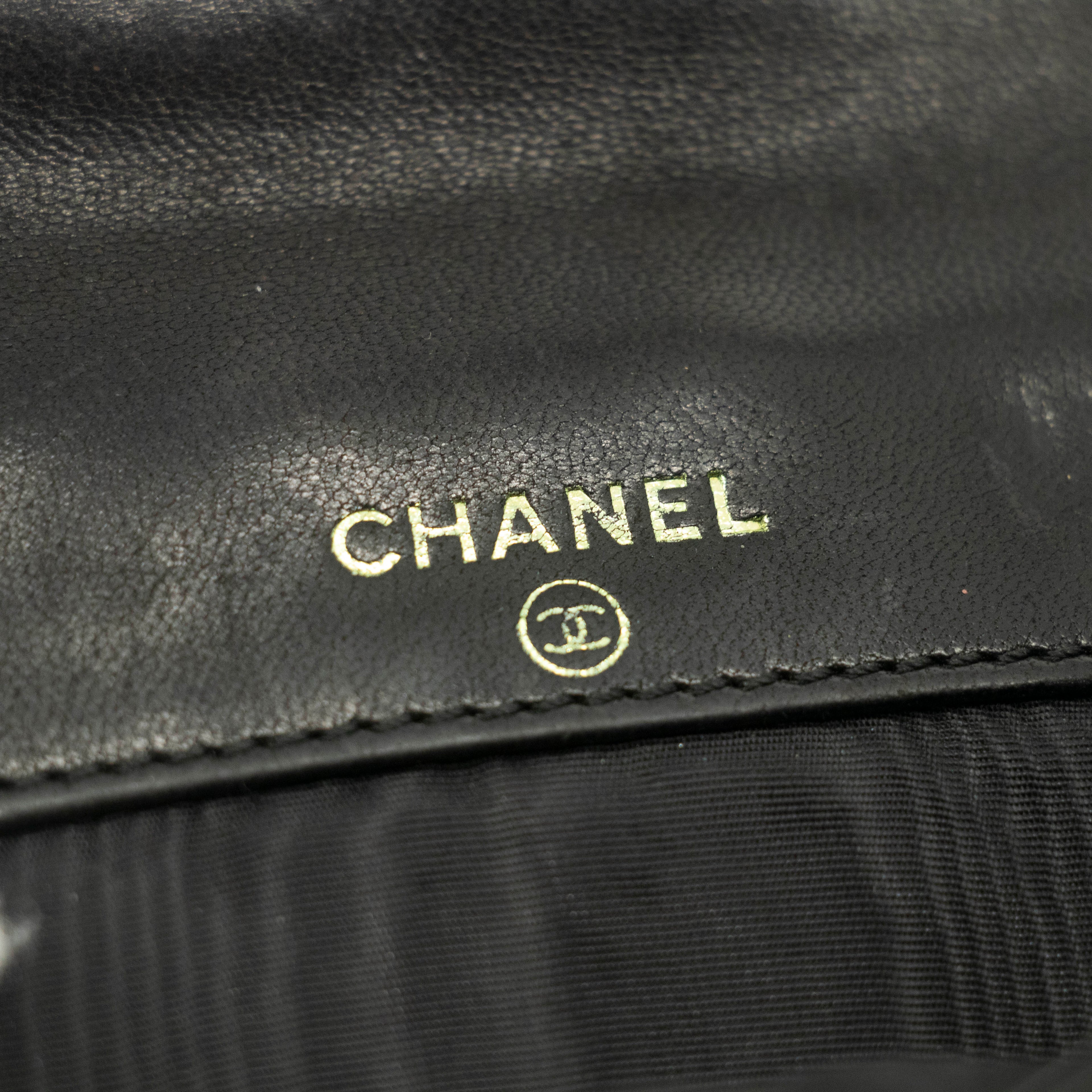 Chanel Caviar Skin Black Compact Bifold Wallet #3714