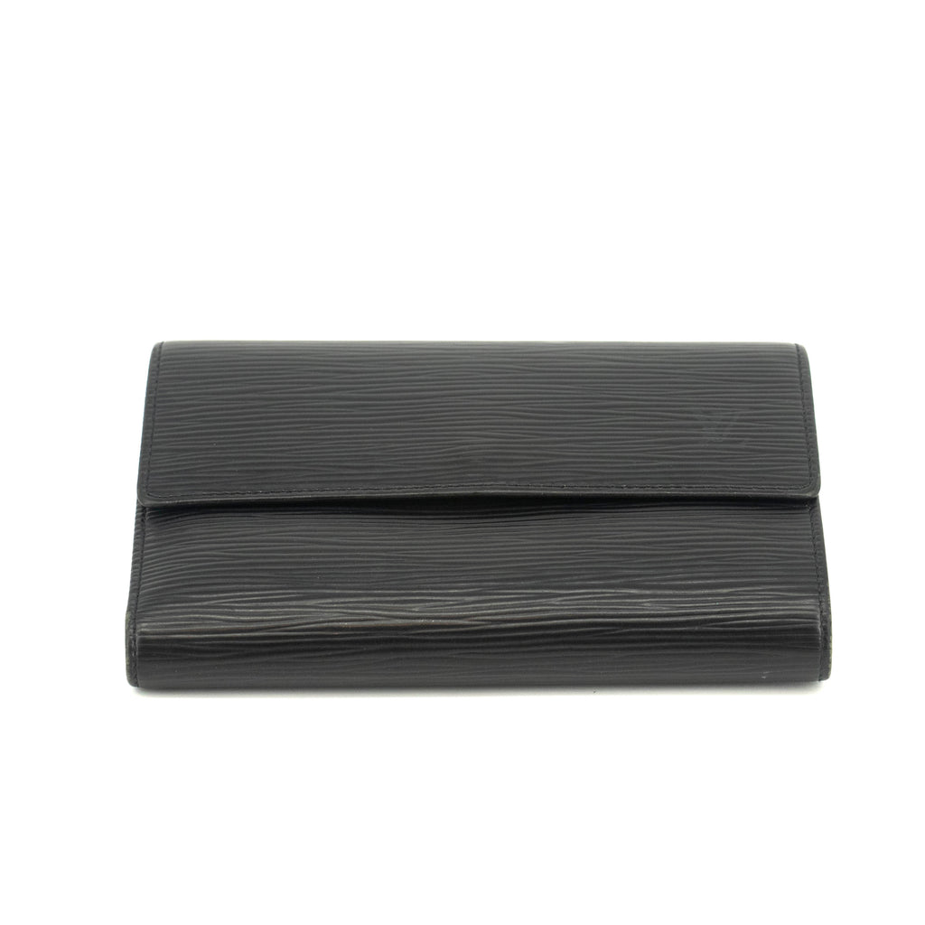 Louis Vuitton Black Epi Leather Ludlow Trifold Wallet #3716