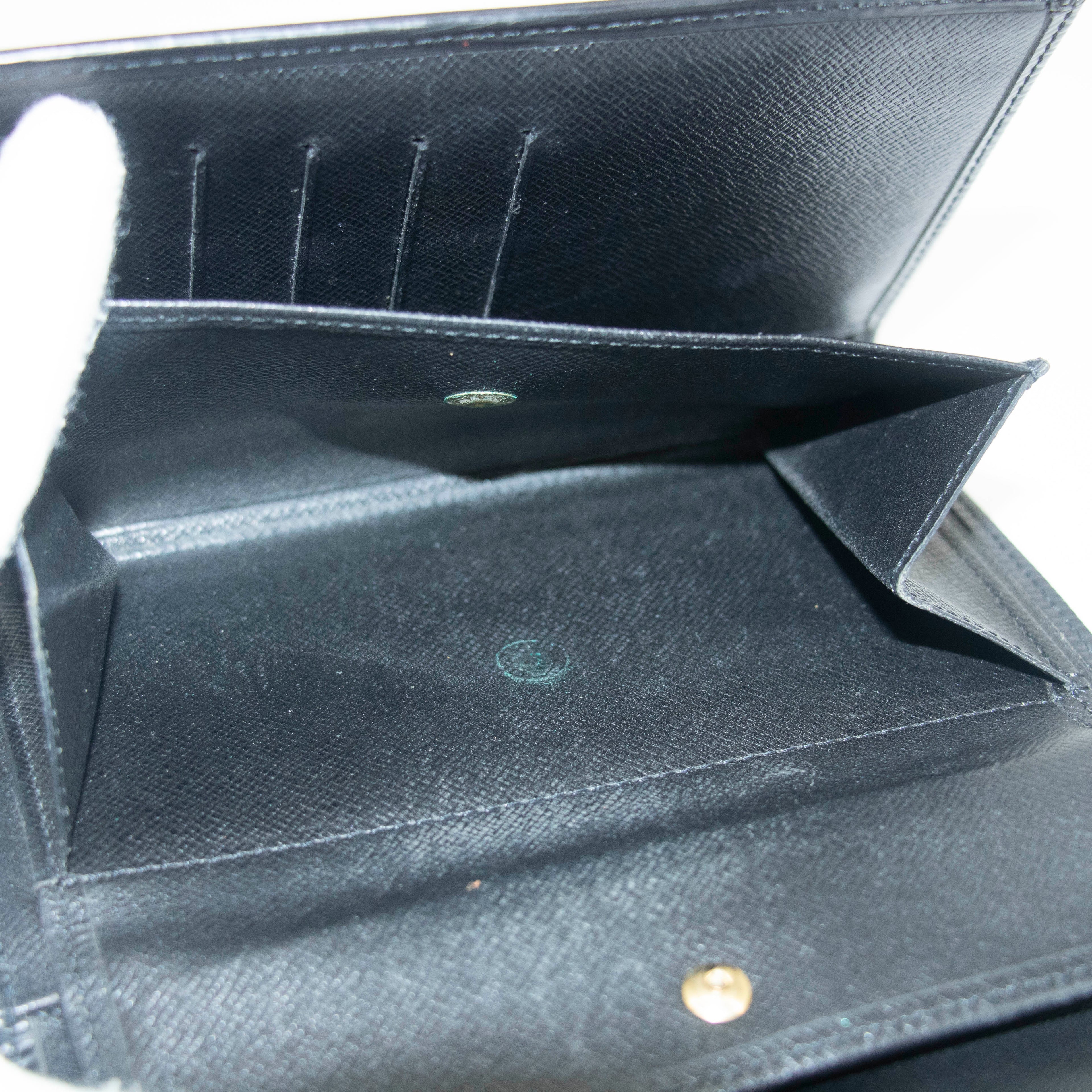 Louis Vuitton Black Epi Leather Ludlow Trifold Wallet #3716