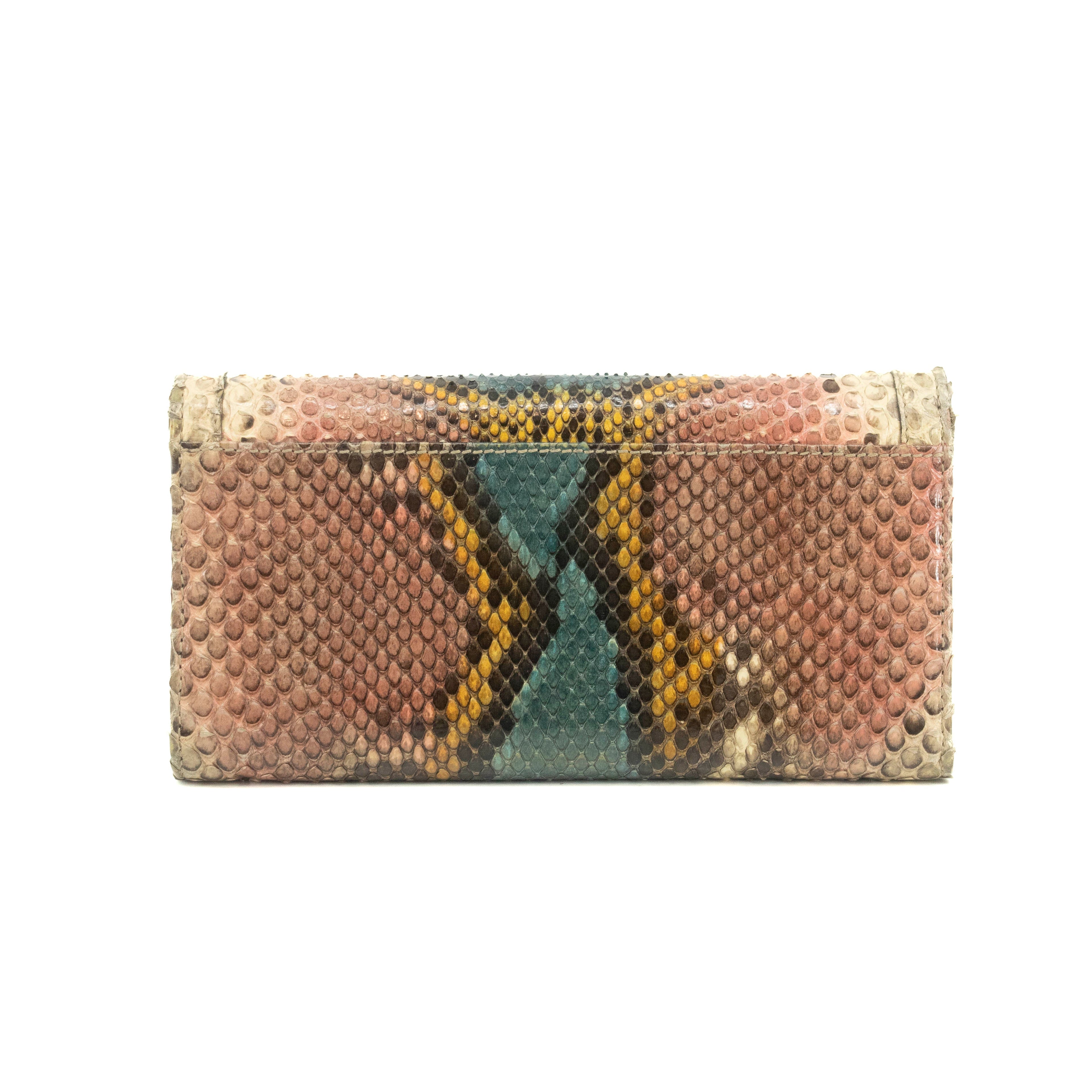 Gucci Multicolor Snake Pattern Bamboo Long Wallet #3726