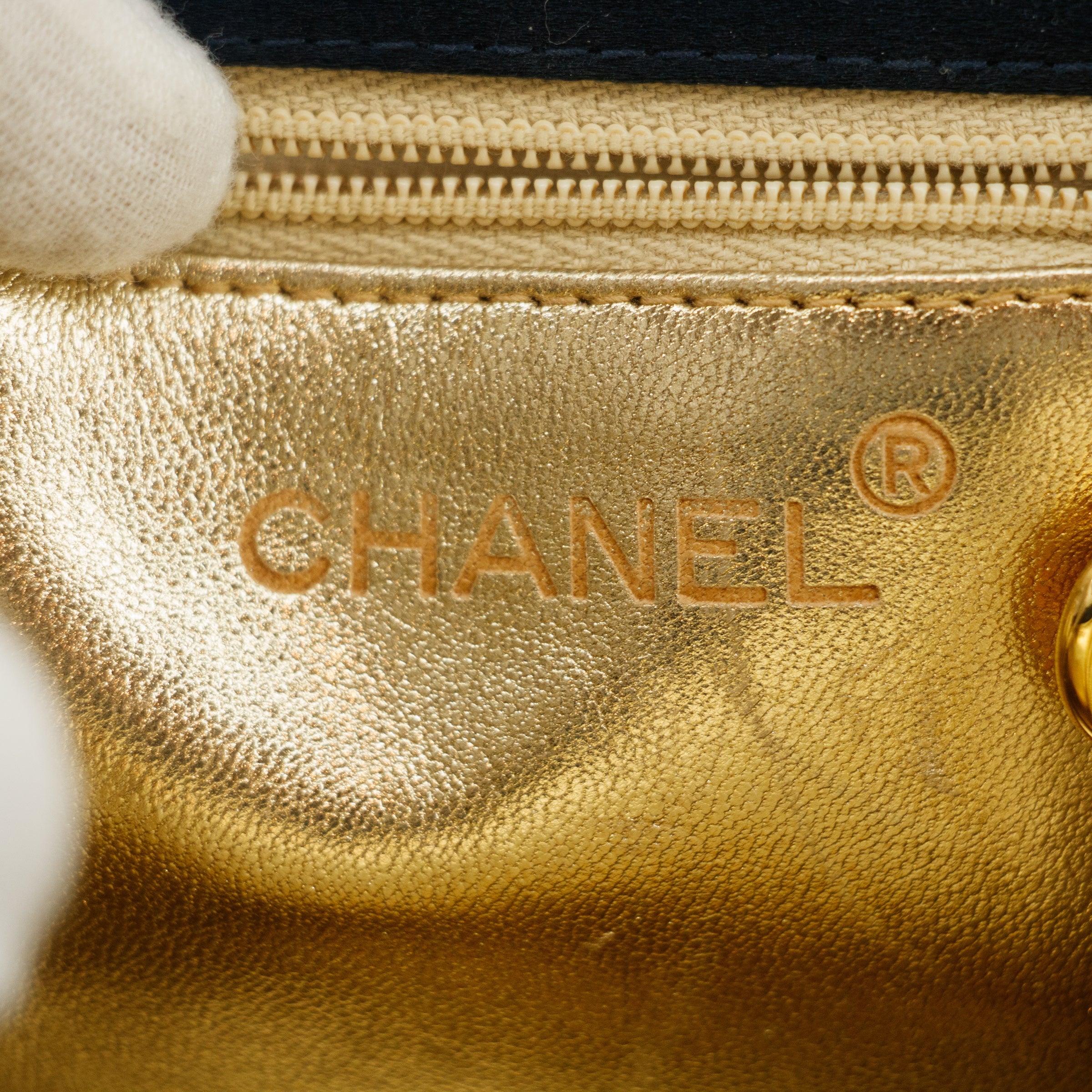 Chanel Vintage Satin CC Blue Kisslock Shoulder Bag #3768