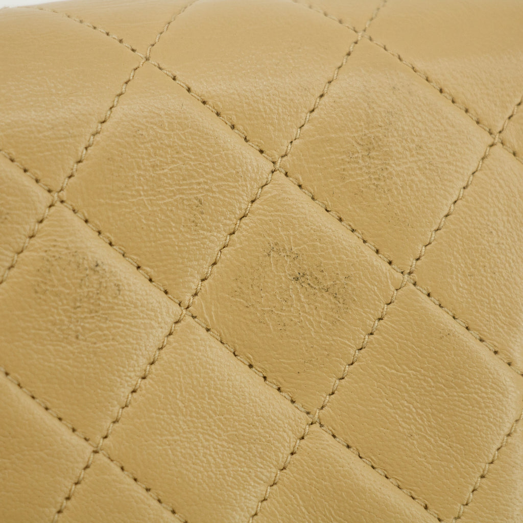 Chanel Lambskin Beige Quilted Chain Shoulder Bag #3772