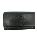 Christian Dior Vintage Black Leather Long Wallet #3818