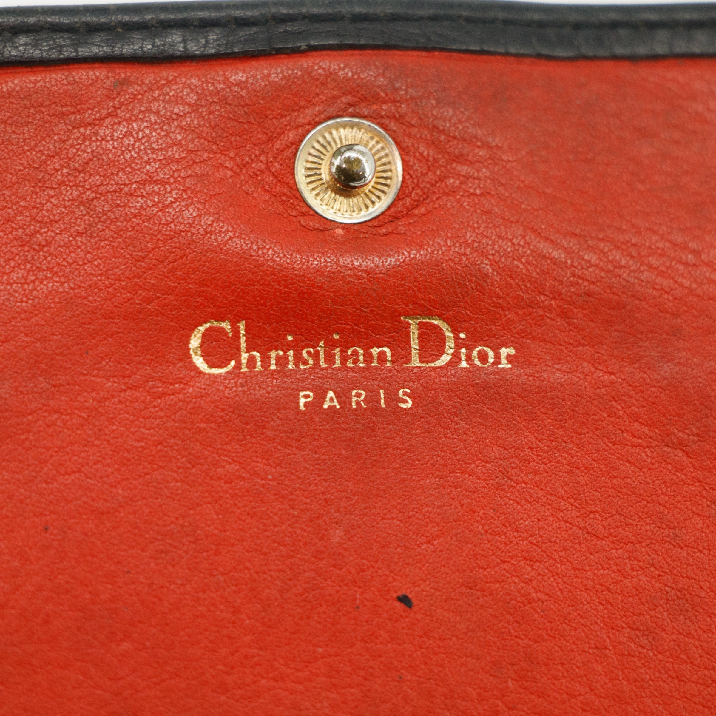 Christian Dior Vintage Black Leather Long Wallet #3818