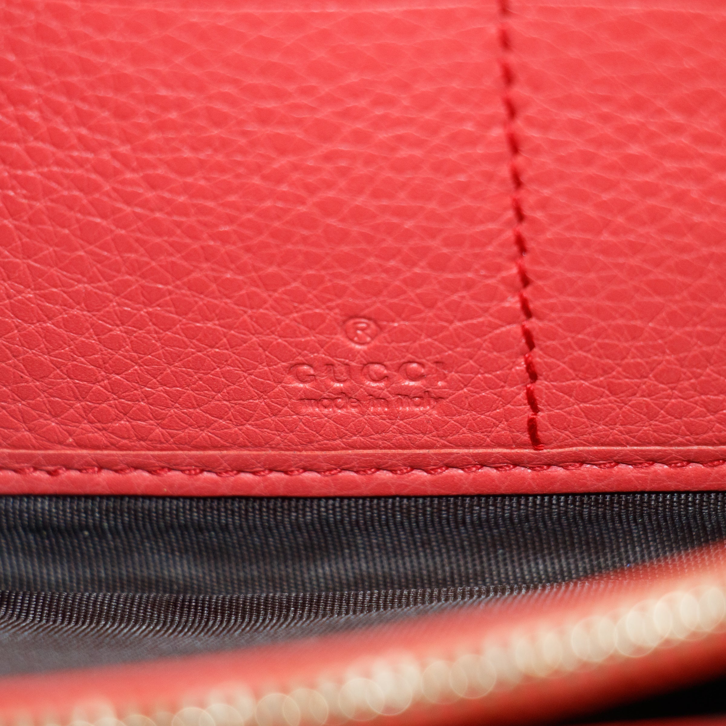 Gucci Coral Leather Soho Zippy Long Wallet #3820
