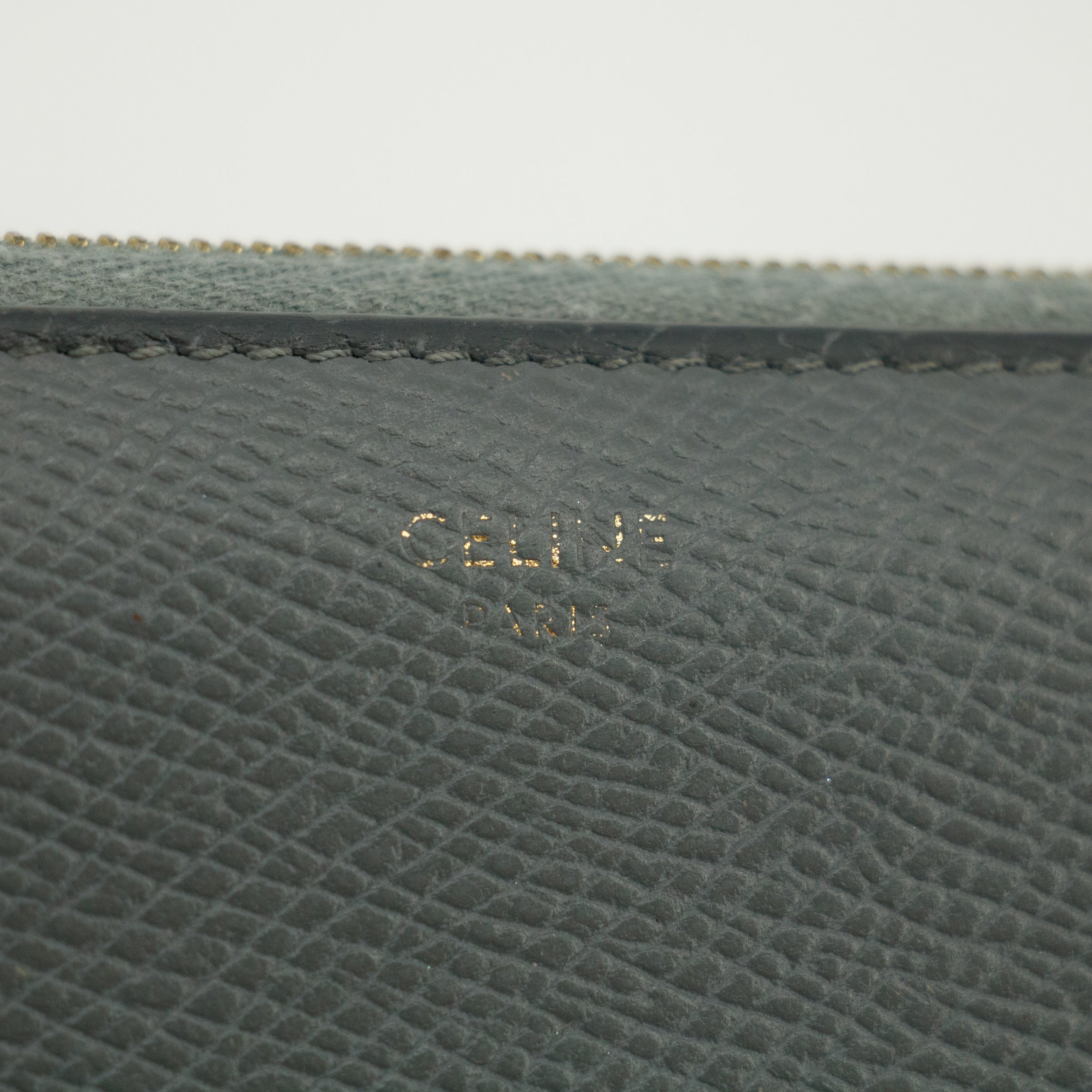 Celine Grey Leather Zippy Long Wallet #3821