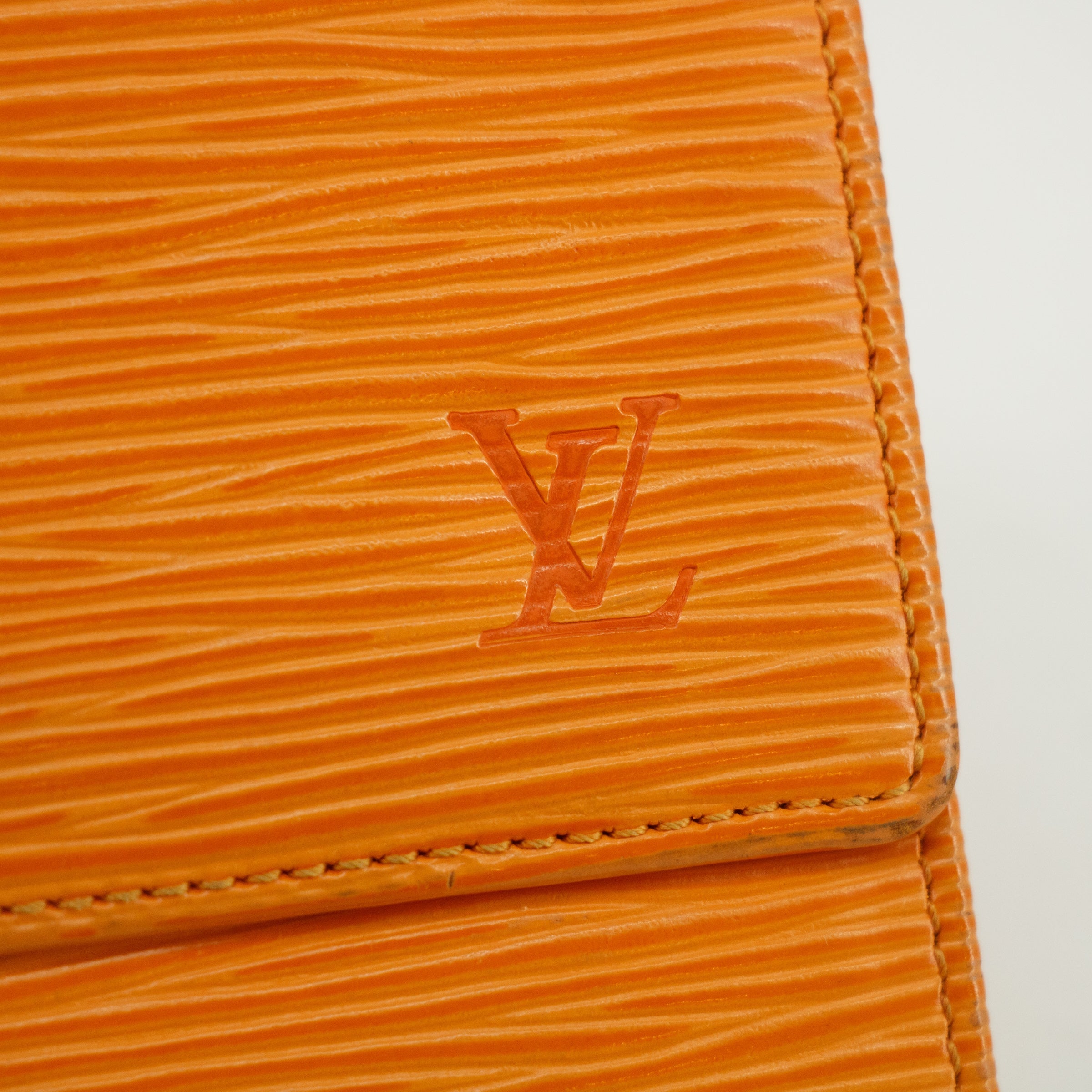 Louis Vuitton Orange Epi Leather Elise Wallet #3825