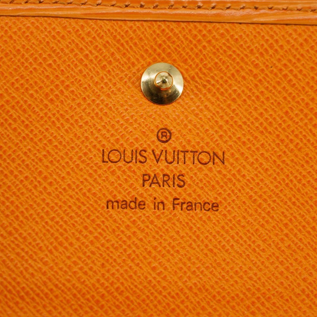 Louis Vuitton Orange Epi Leather Elise Wallet #3825