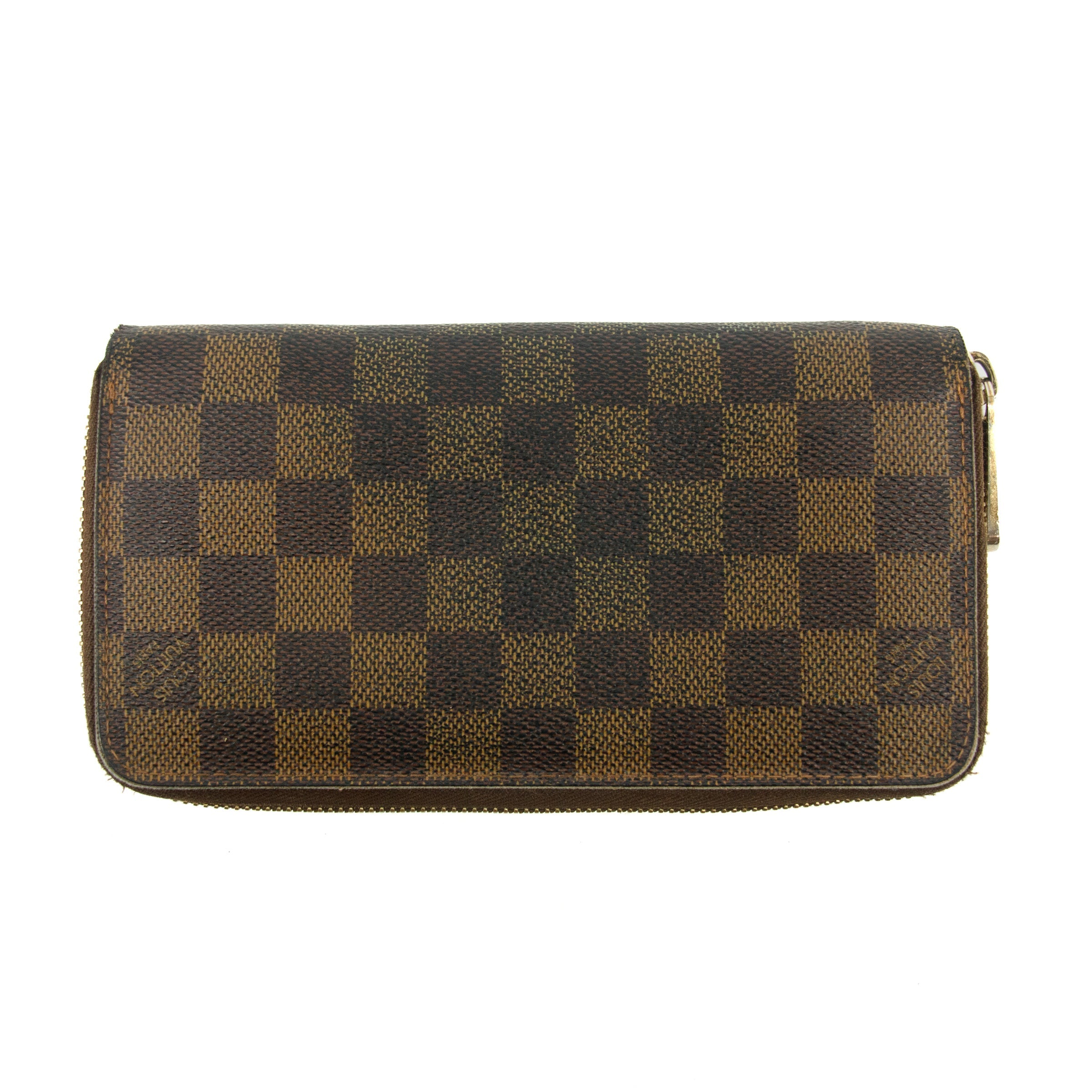 Louis Vuttion Damier Ebene Zippy Long Wallet #3827
