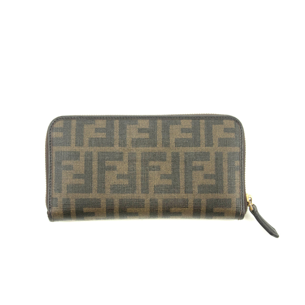 Fendi Brown Zucca Zippy Long Wallet #3855