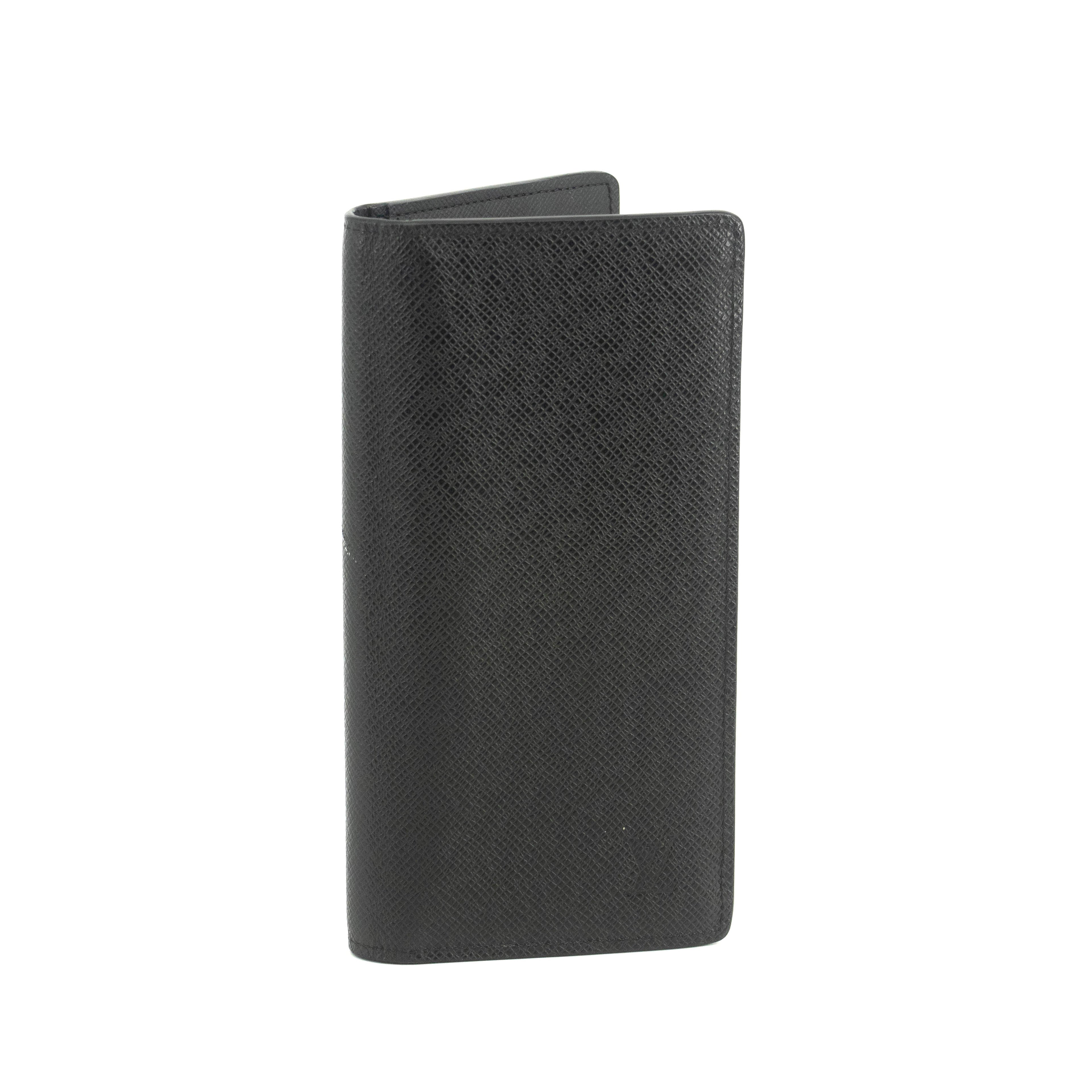 Louis Vuitton Taiga Leather Black Long Wallet #3906