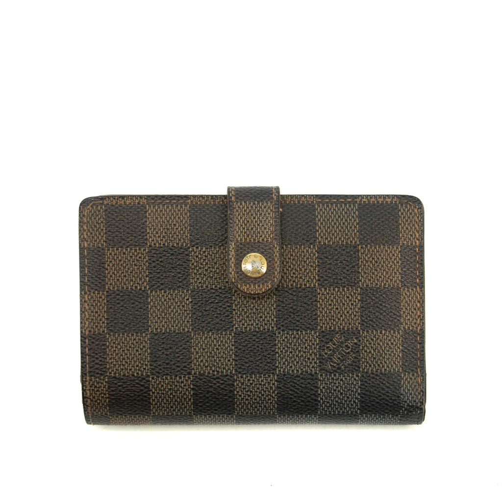 Louis Vuitton Damier Ebene Brown Bifold Kisslock Wallet #3912