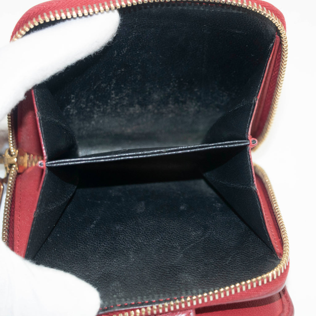 YSL Red Belle de Joie Compact Wallet #3915