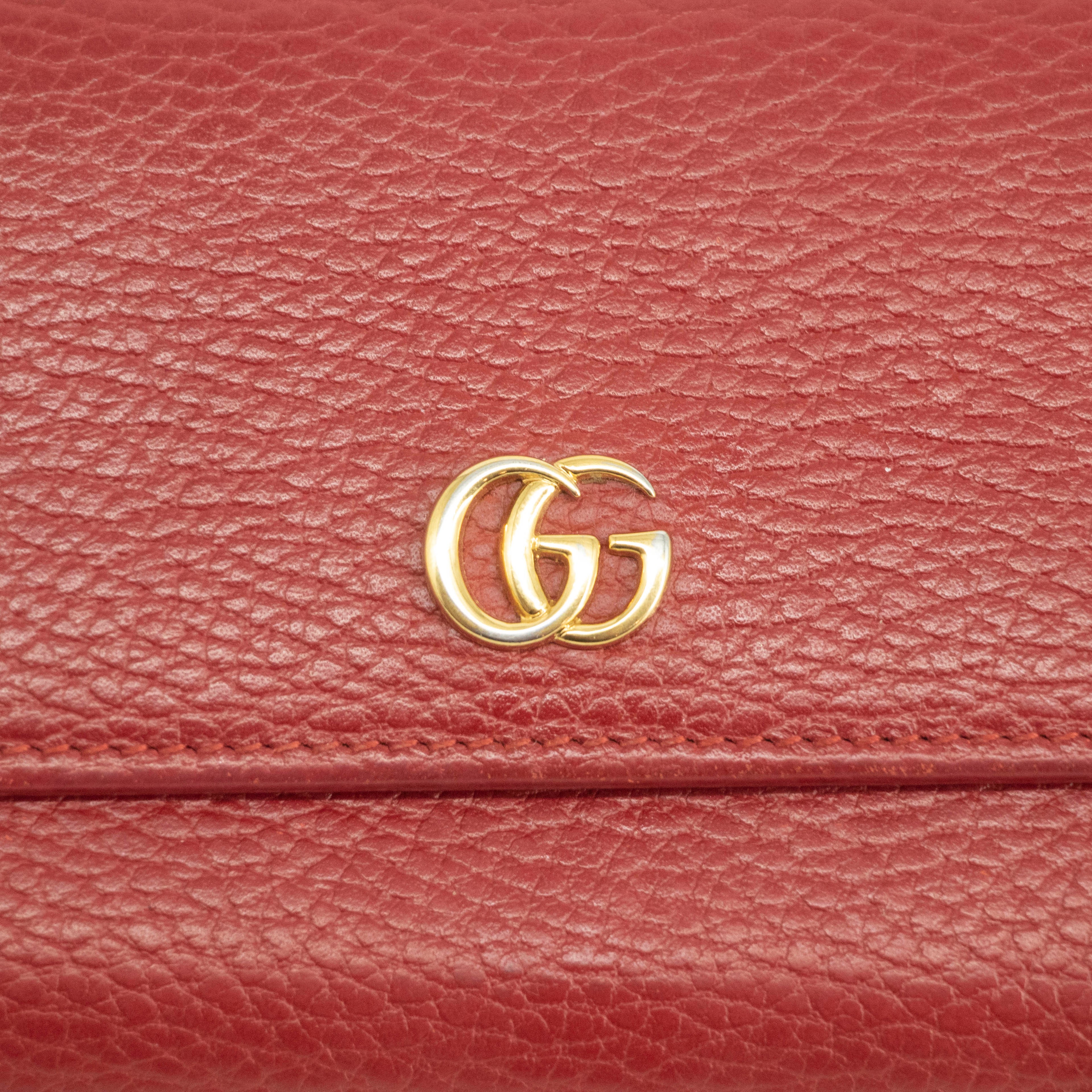 Gucci GG Red Marmont Bi-fold Long Wallet #3916