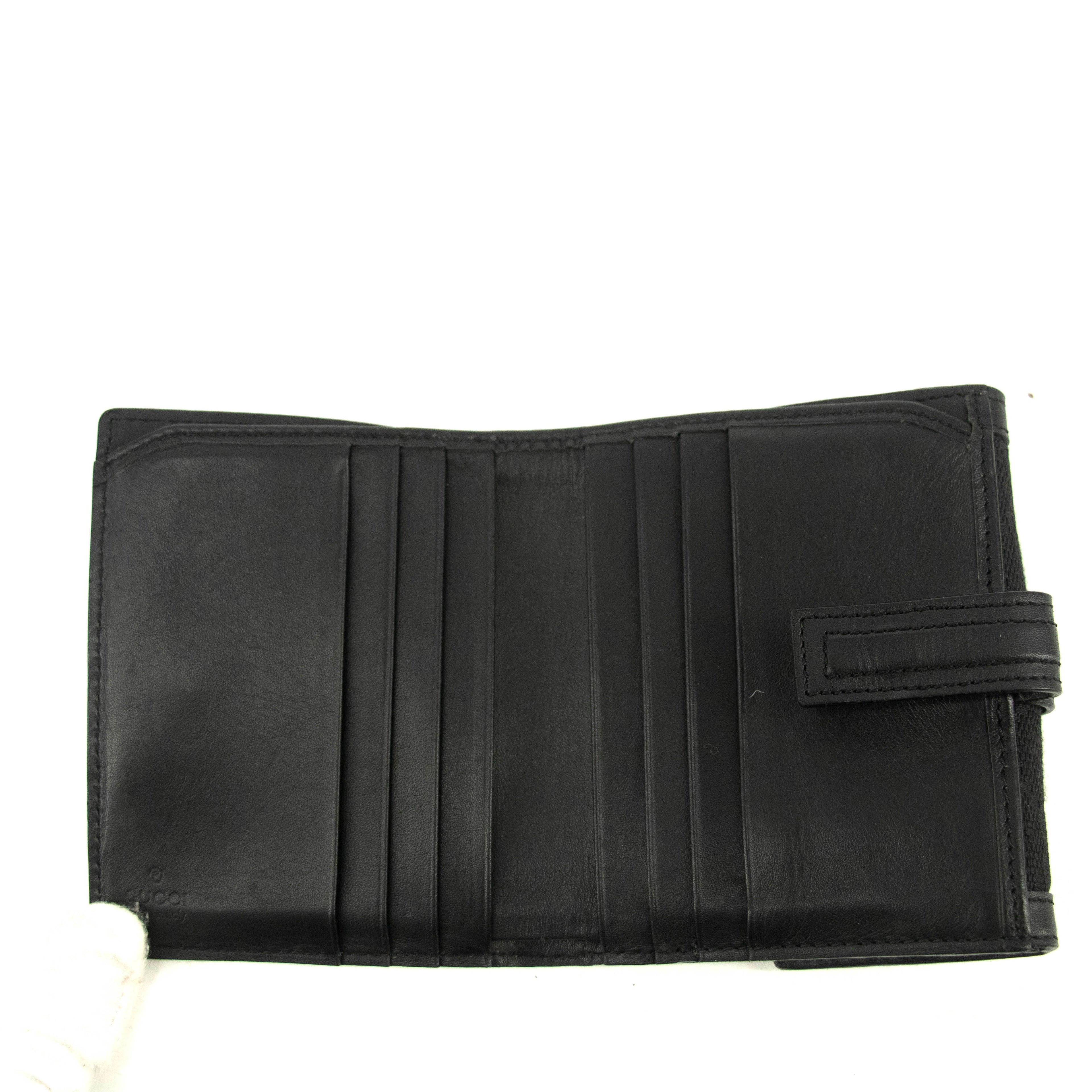 Gucci Black Vintage G Square Logo Compact Wallet #3919