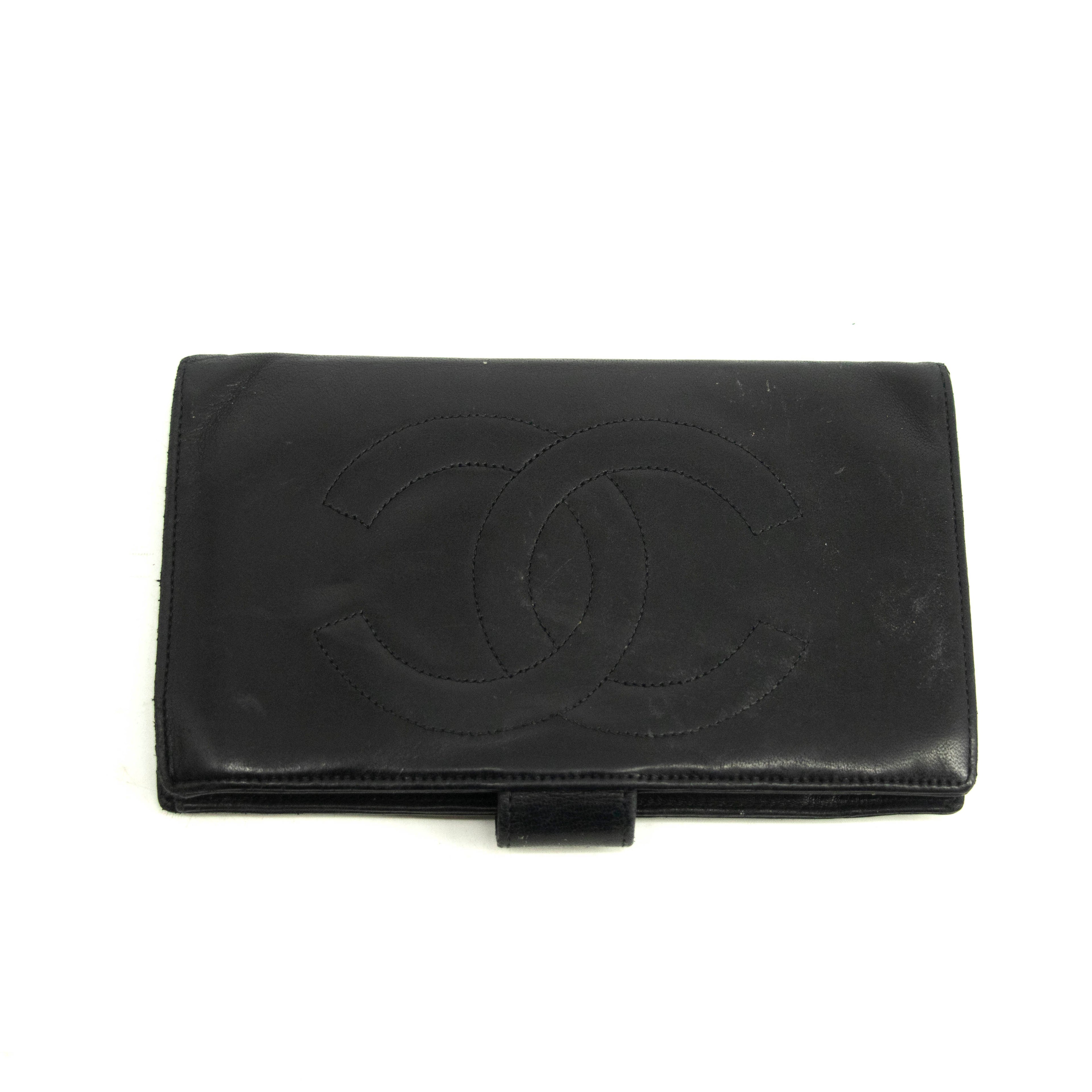 Chanel Black Lambskin Bifold Long Wallet #3925