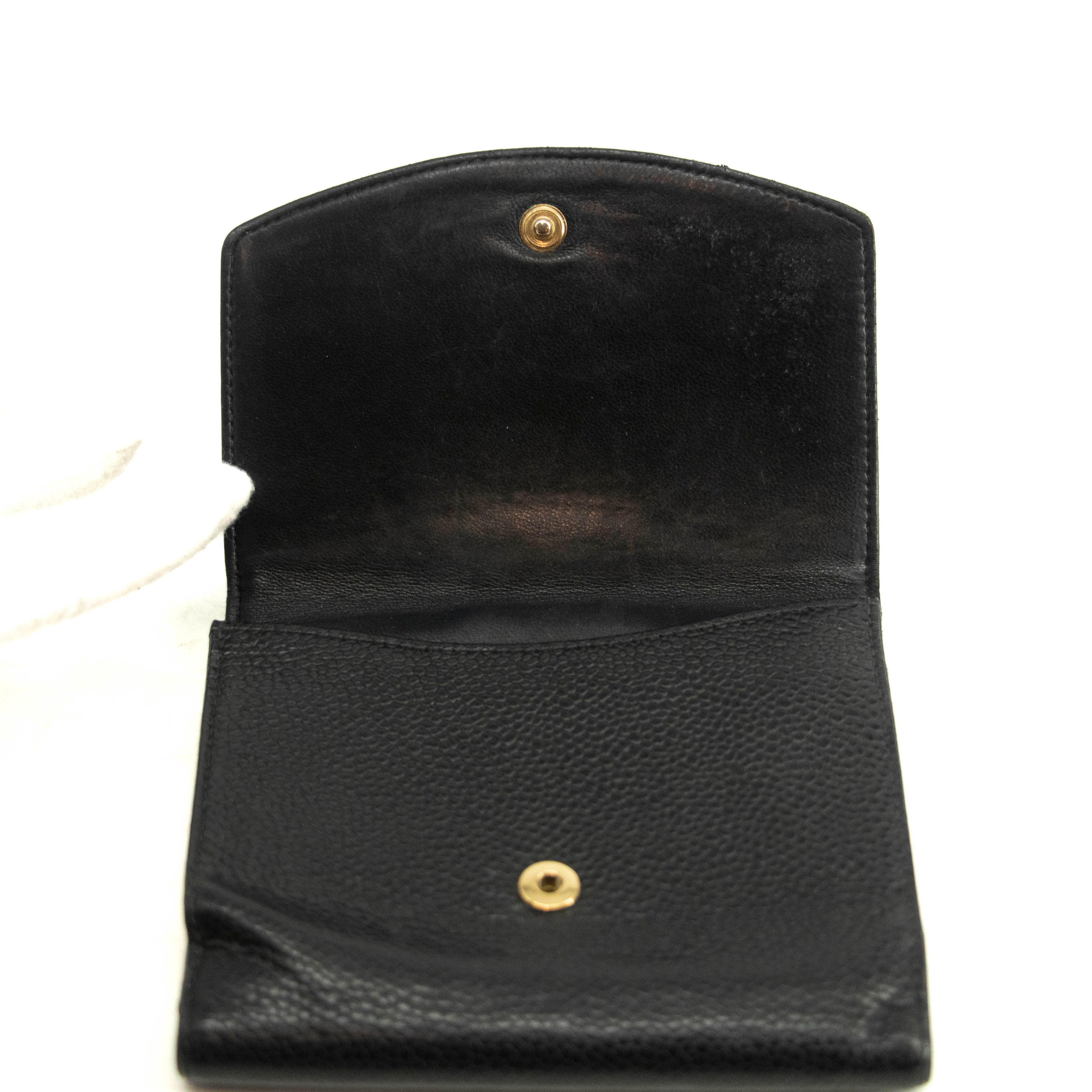 Chanel Caviar Skin Black Compact Wallet #3929