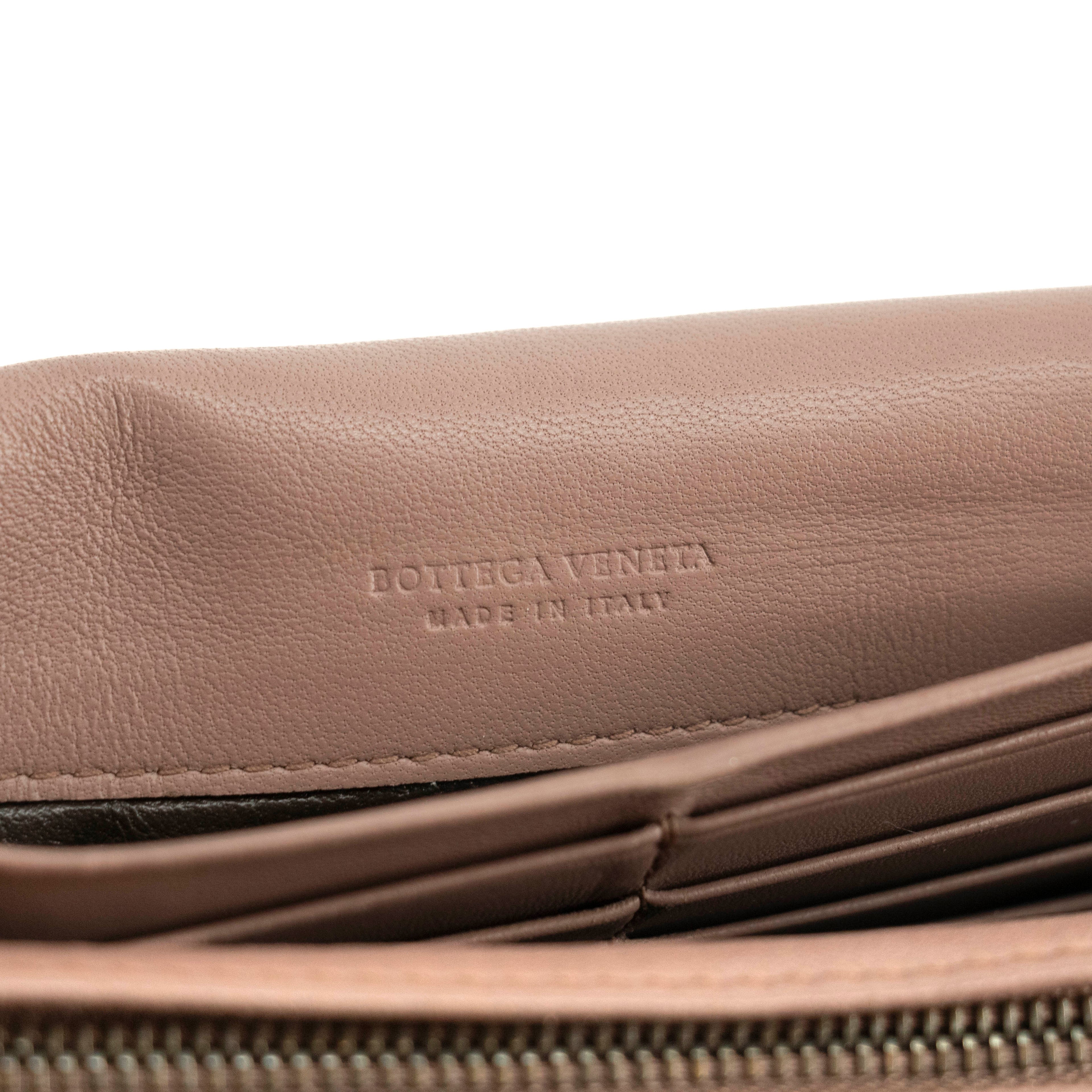 Bottega Veneta Intrecciato Pink Long Wallet #3953
