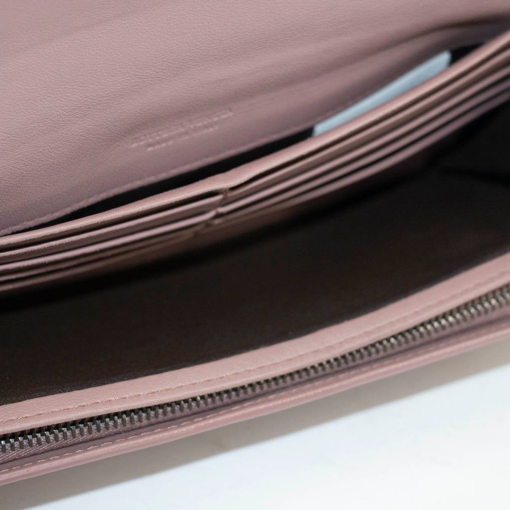Bottega Veneta Intrecciato Pink Long Wallet #3953
