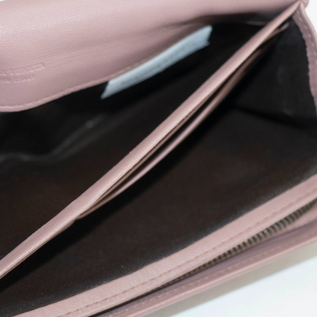 Bottega Veneta Intrecciato Pink Long Wallet #3953