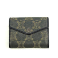 Celine Triomphe Canvas Blue and Grey Fine Strap Wallet #3962