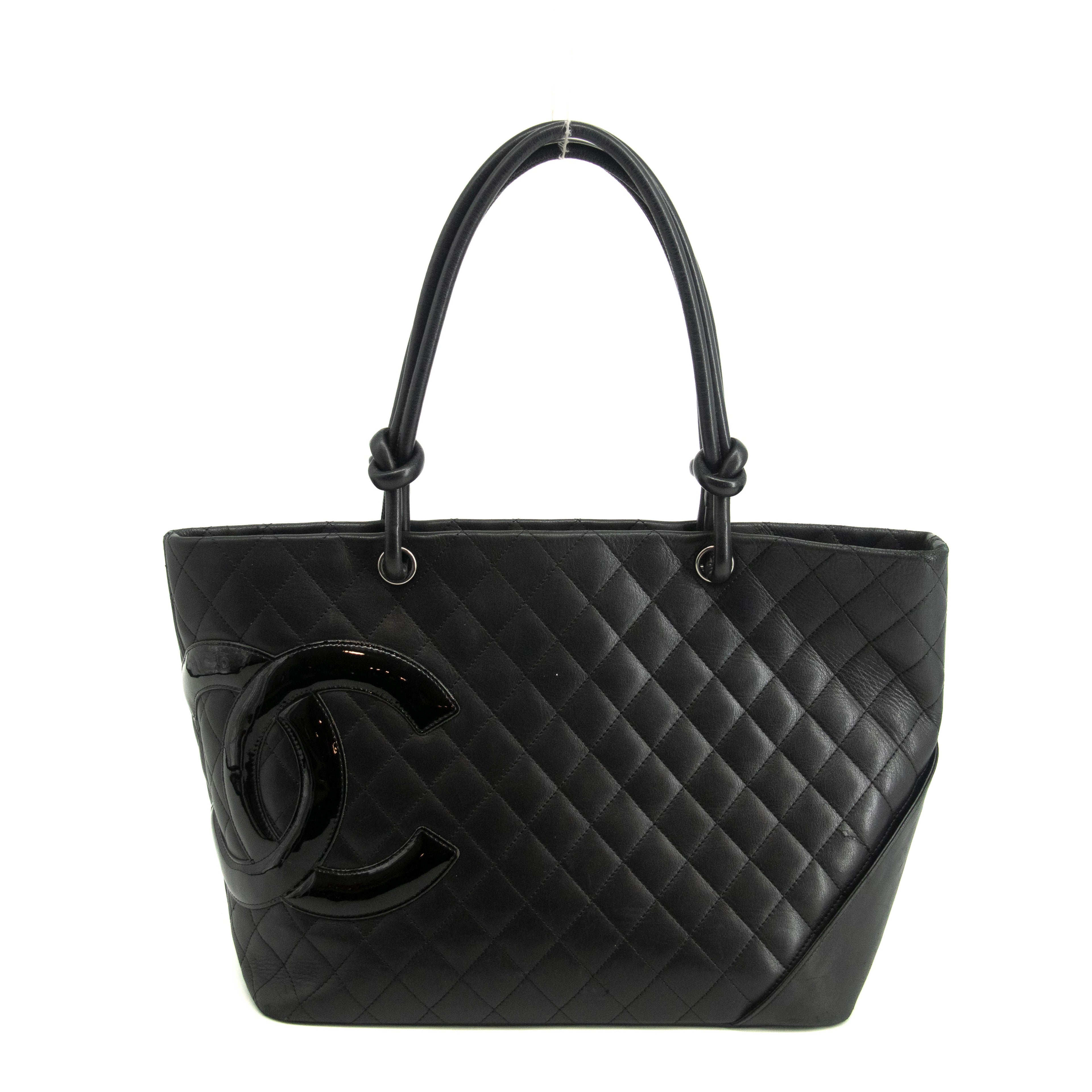Chanel Black Lambskin Quilted Cambon Ligne Shoulder Bag 13 Series #3973