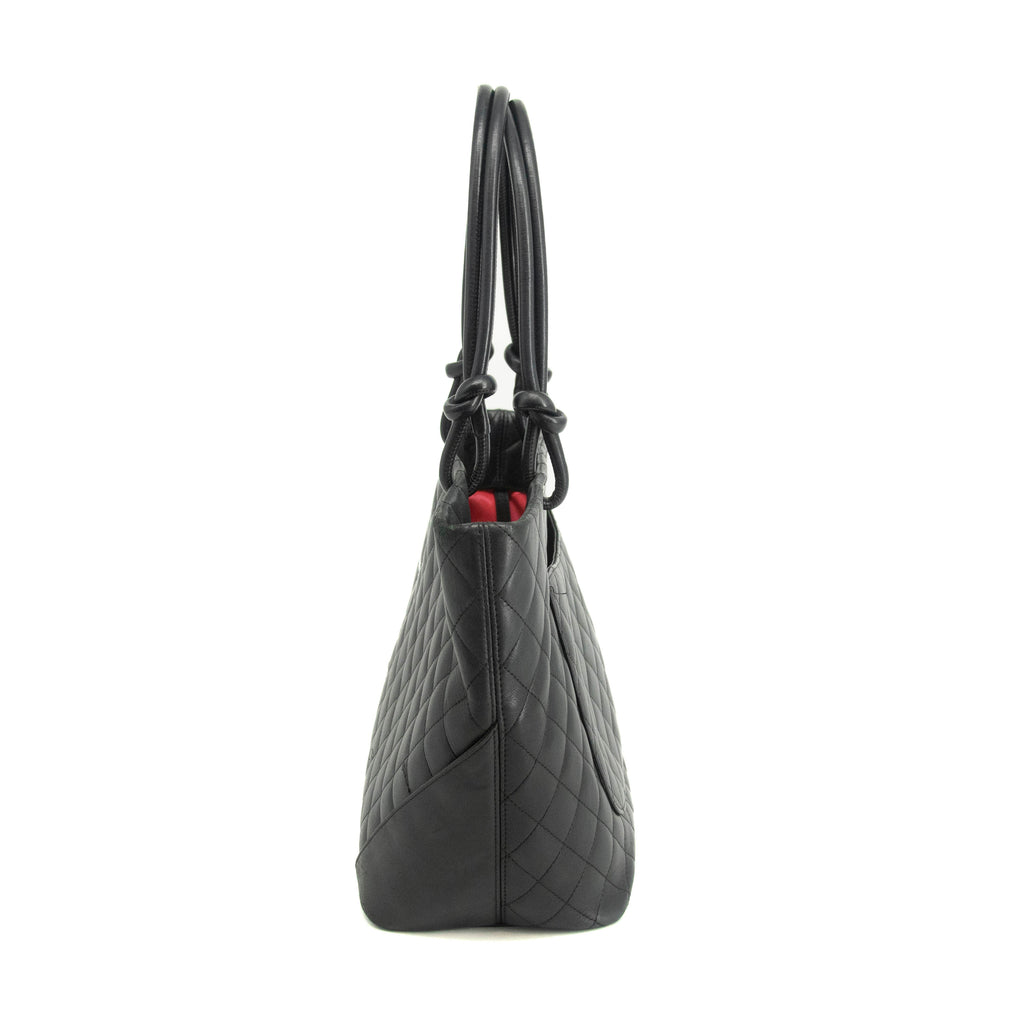 Chanel Black Lambskin Quilted Cambon Ligne Shoulder Bag 13 Series #3973