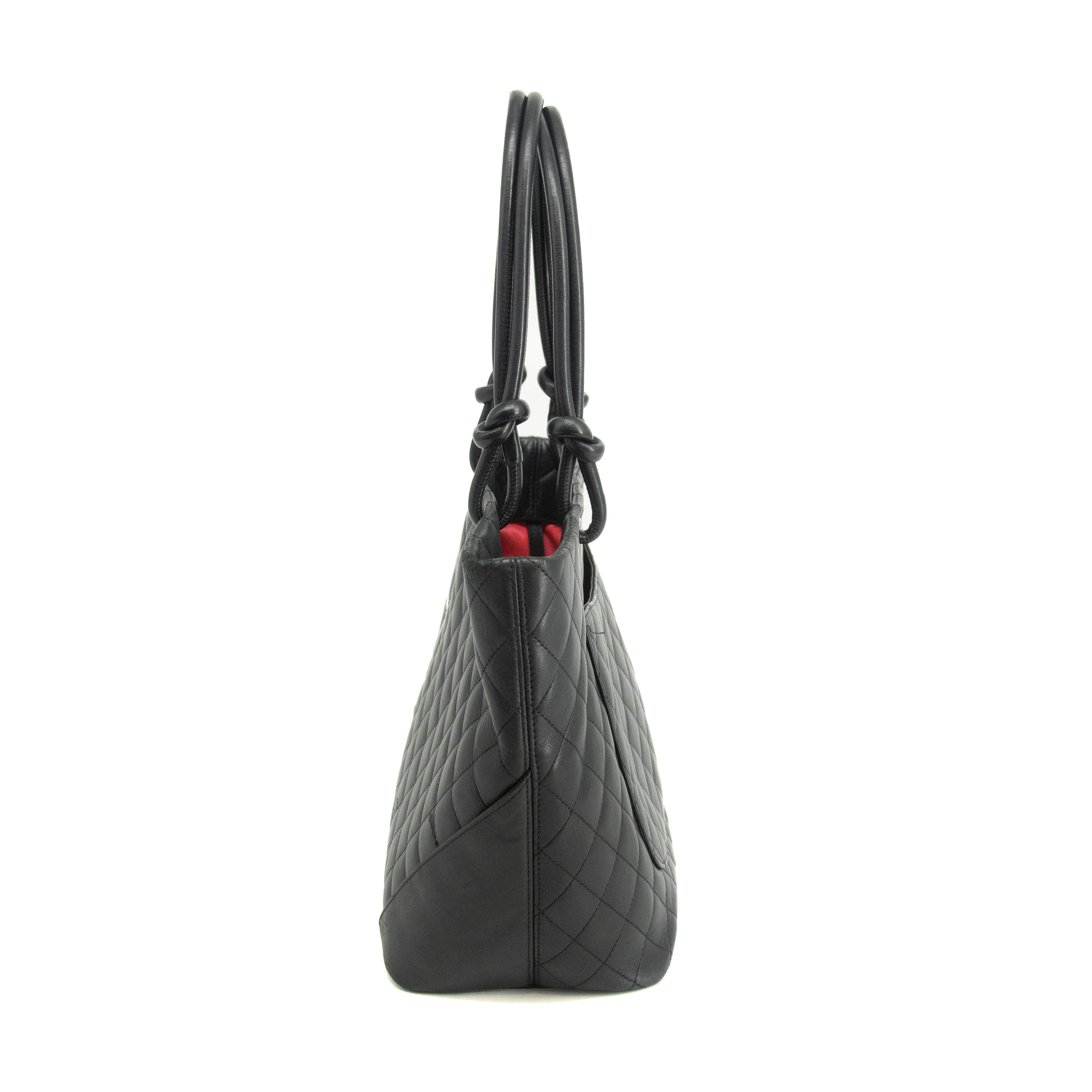Chanel Black Lambskin Quilted Cambon Ligne Shoulder Bag 13 Series #3973
