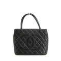 Chanel Black Caviar Skin Quilted Medallion Tote Bag 5 Series #3974