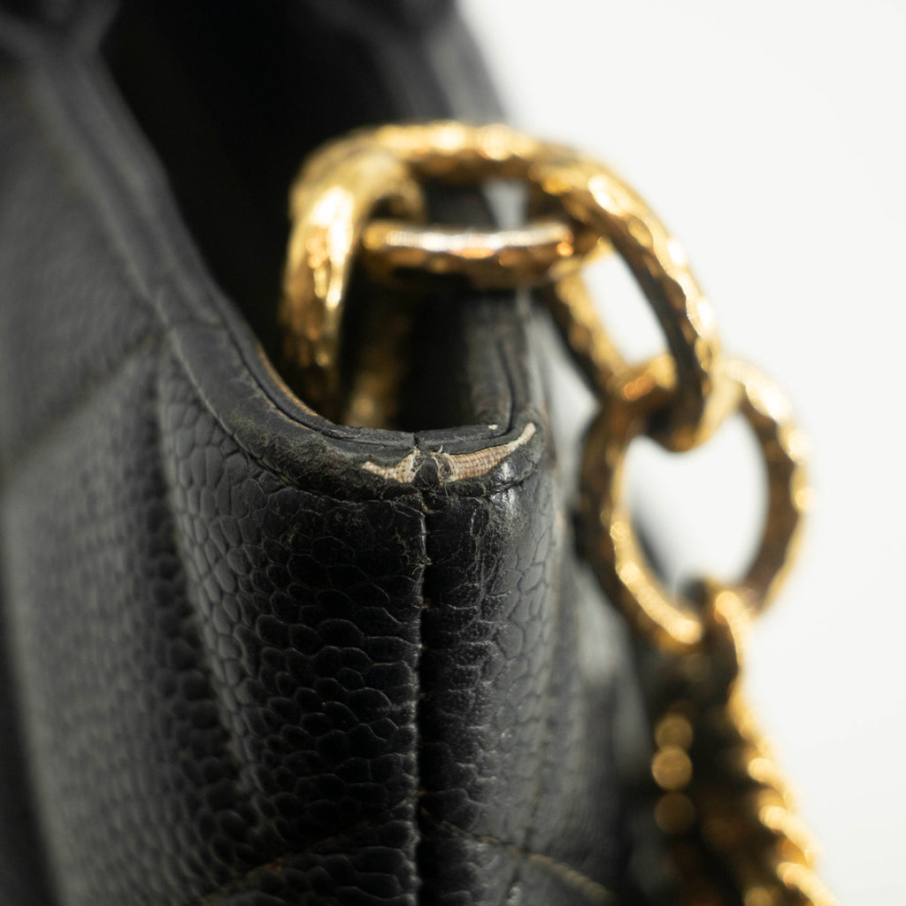 Chanel Black Caviar Skin Quilted Medallion Tote Bag 5 Series #3974