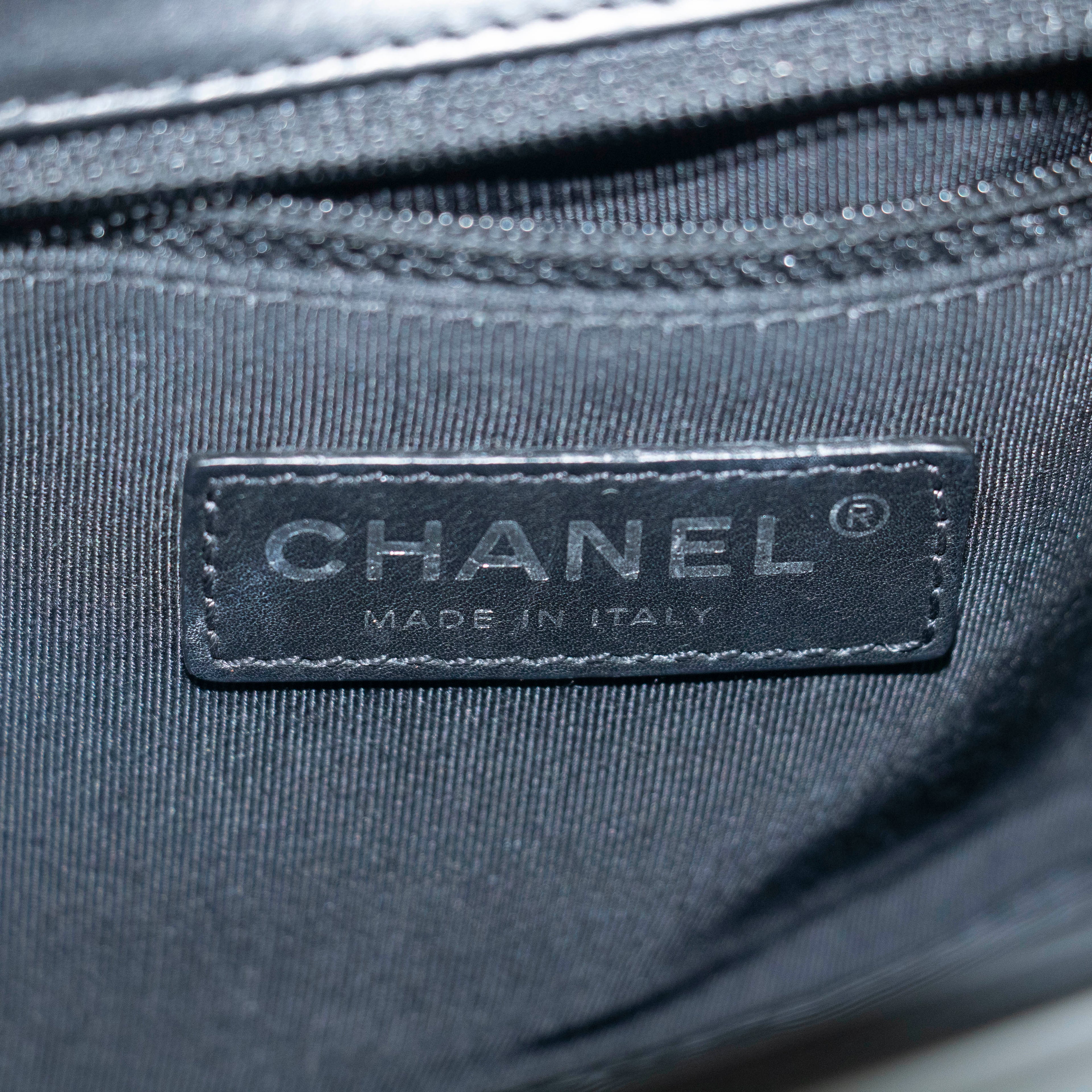 Chanel Black Vinyl Reverso Medium Boy Bag 15 Series #3975