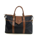 Saint Laurent YSL Nylon x Leather Blue Boston Bag #3995
