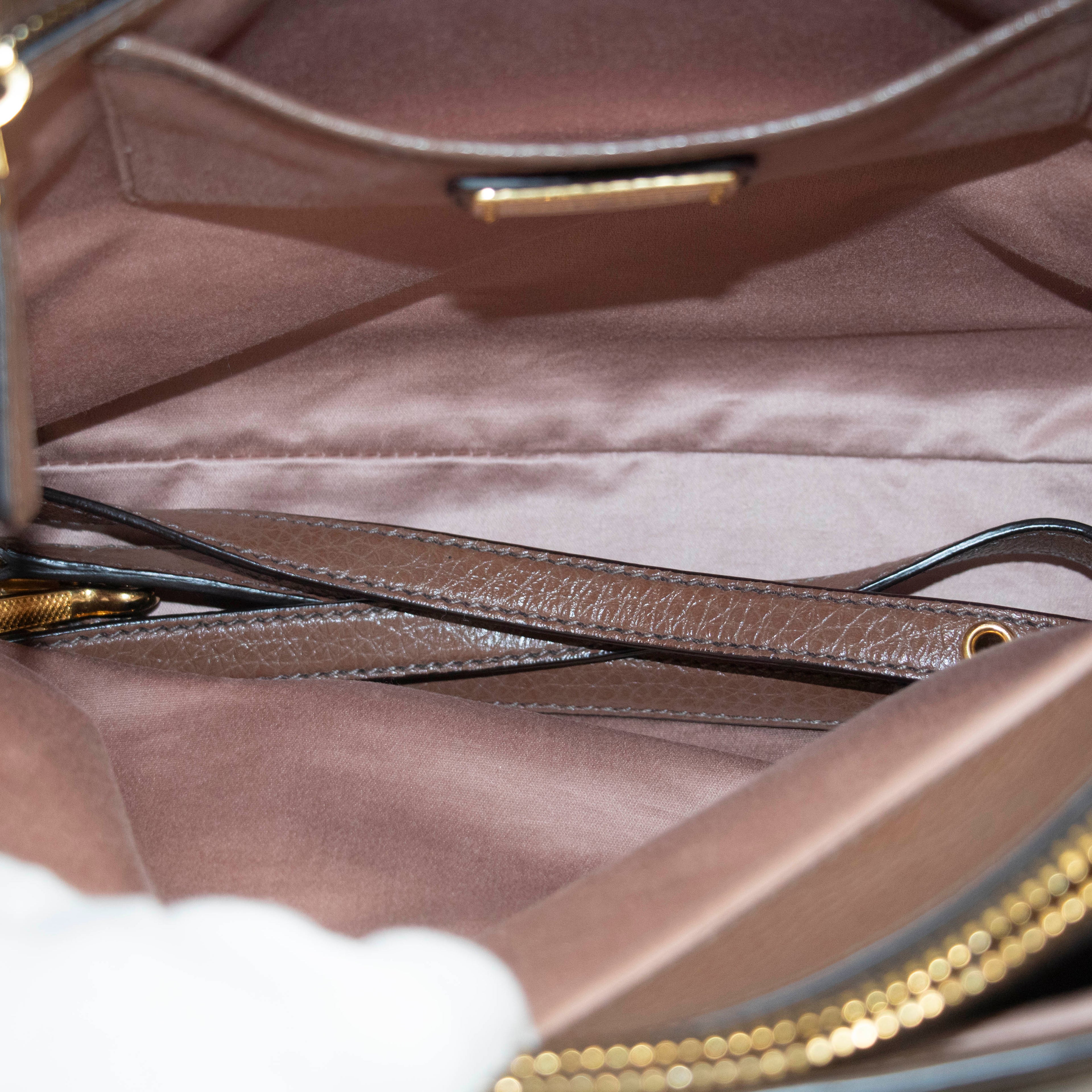MiuMiu Grey Vitello Caribu Soft Pebbled Leather 2Way Shoulder Bag-SKU #3996