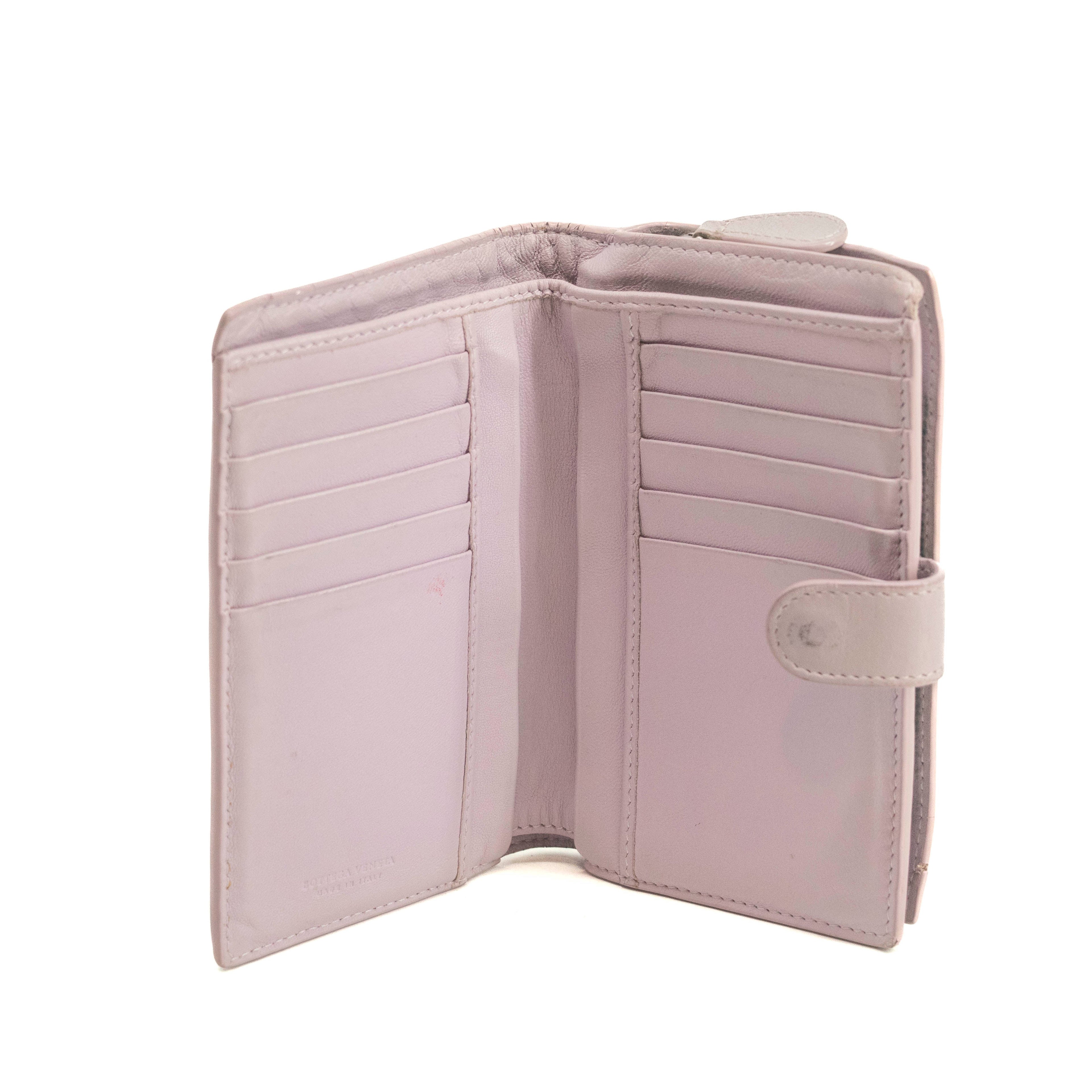 Bottega Veneta Pink Quilted Bifold Long Wallet #3999