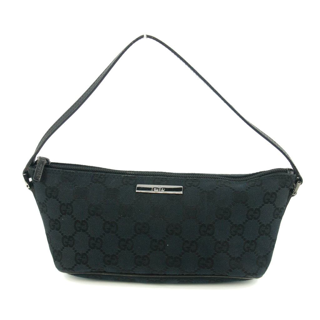 Gucci GG Canvas Black Boat Pochette Bag #4696