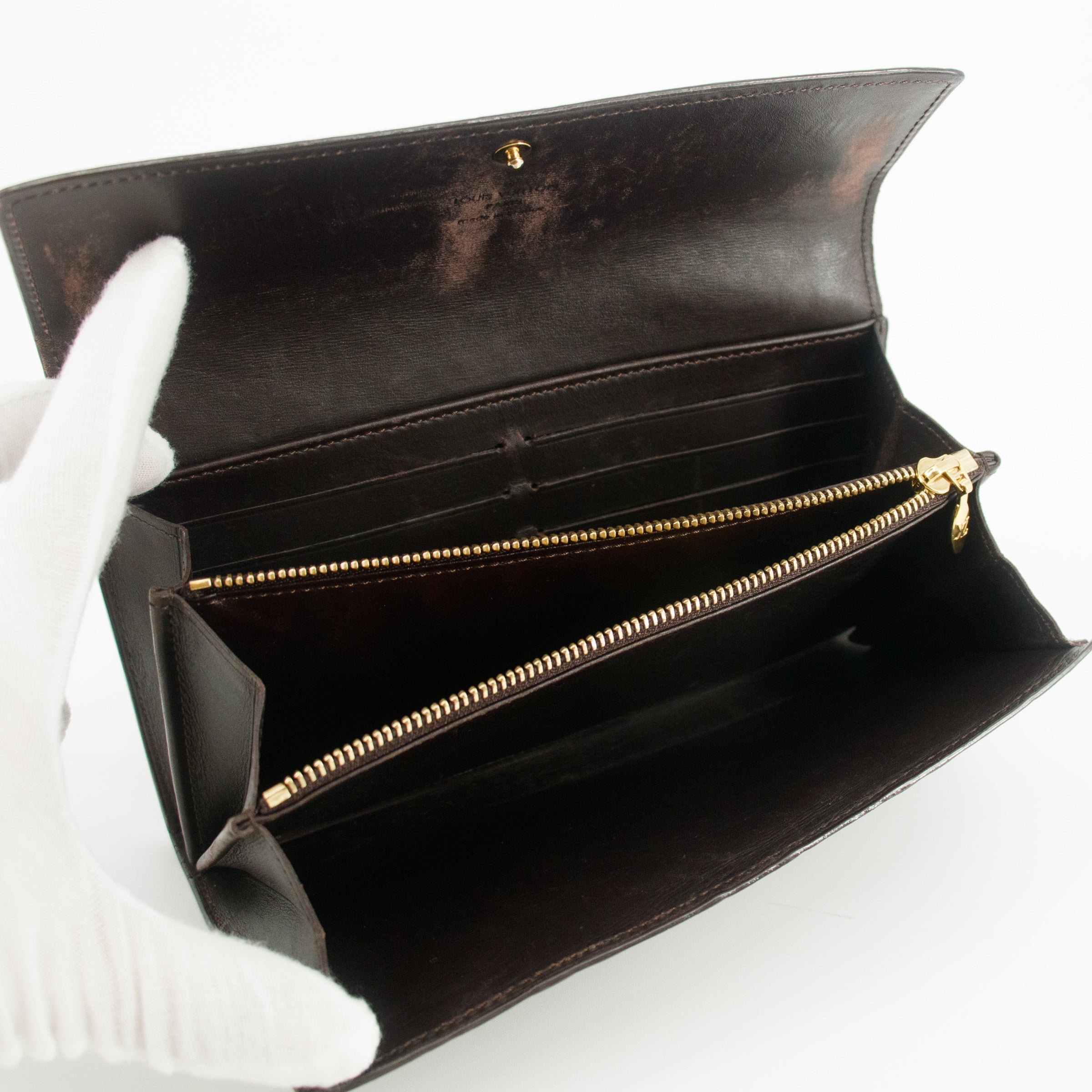 Louis Vuitton Purple Vernis Sarah Long Wallet #4698