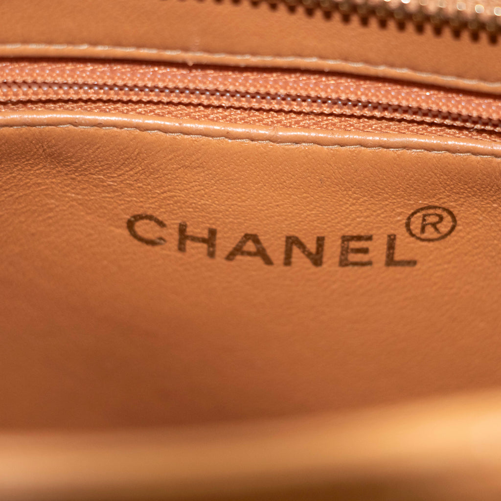 Chanel Matelasse Quilted Brown Caviar Skin Medallion Reprint Tote Bag #4731