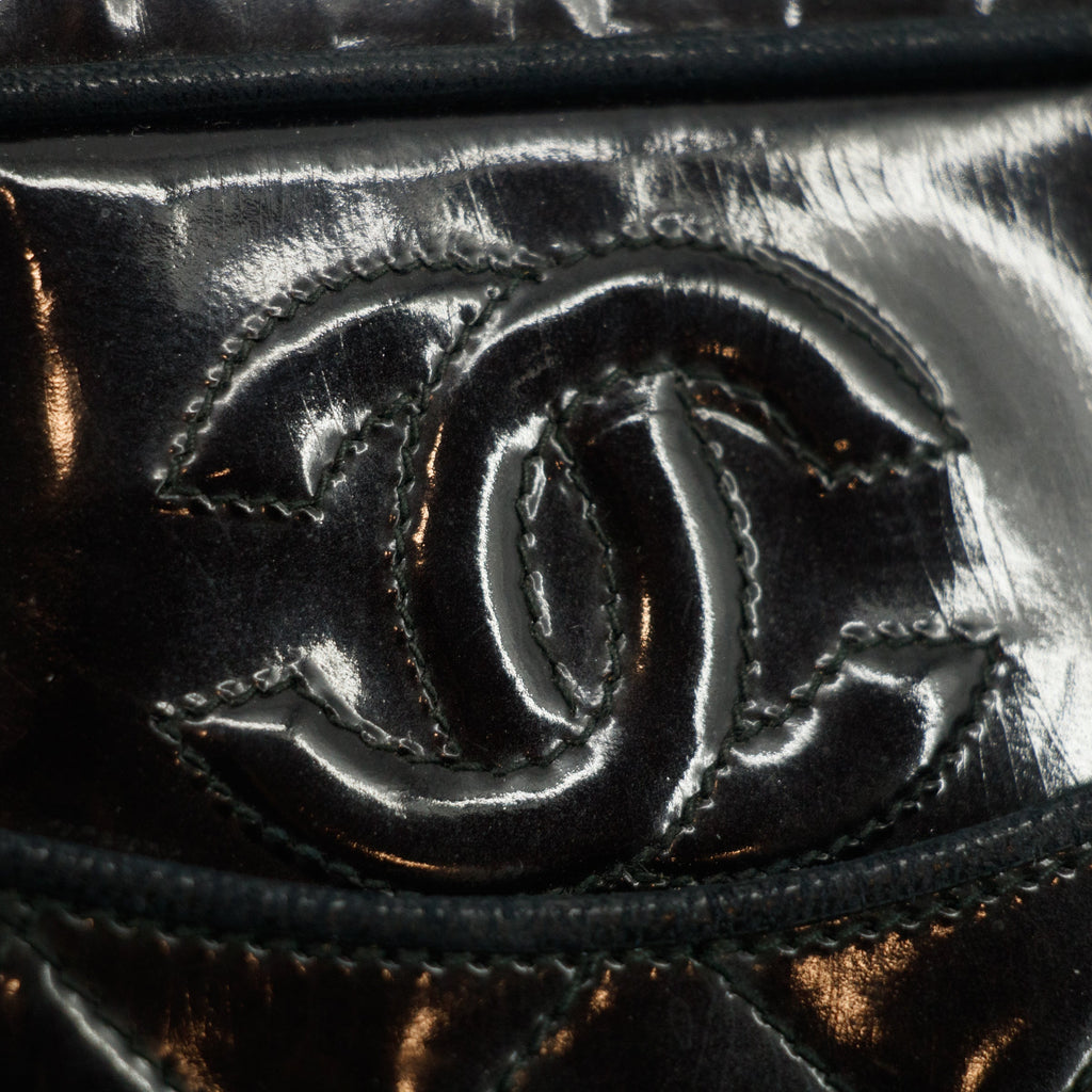 Chanel Matelasse Patent Leather Black Tassel Shoulder Bag #4750