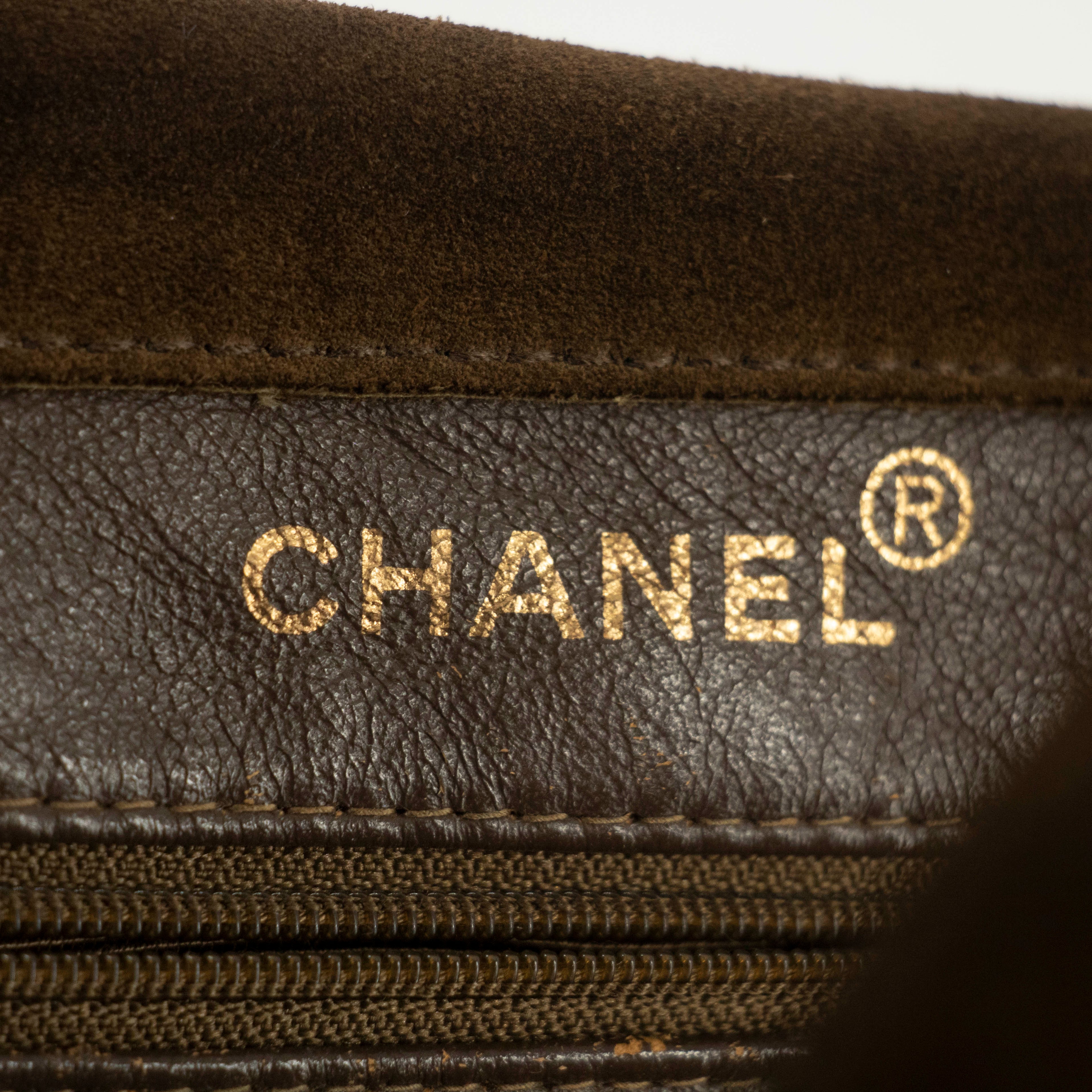 Chanel Brown Suede Handle Logo Tote Bag 4 Series #4752