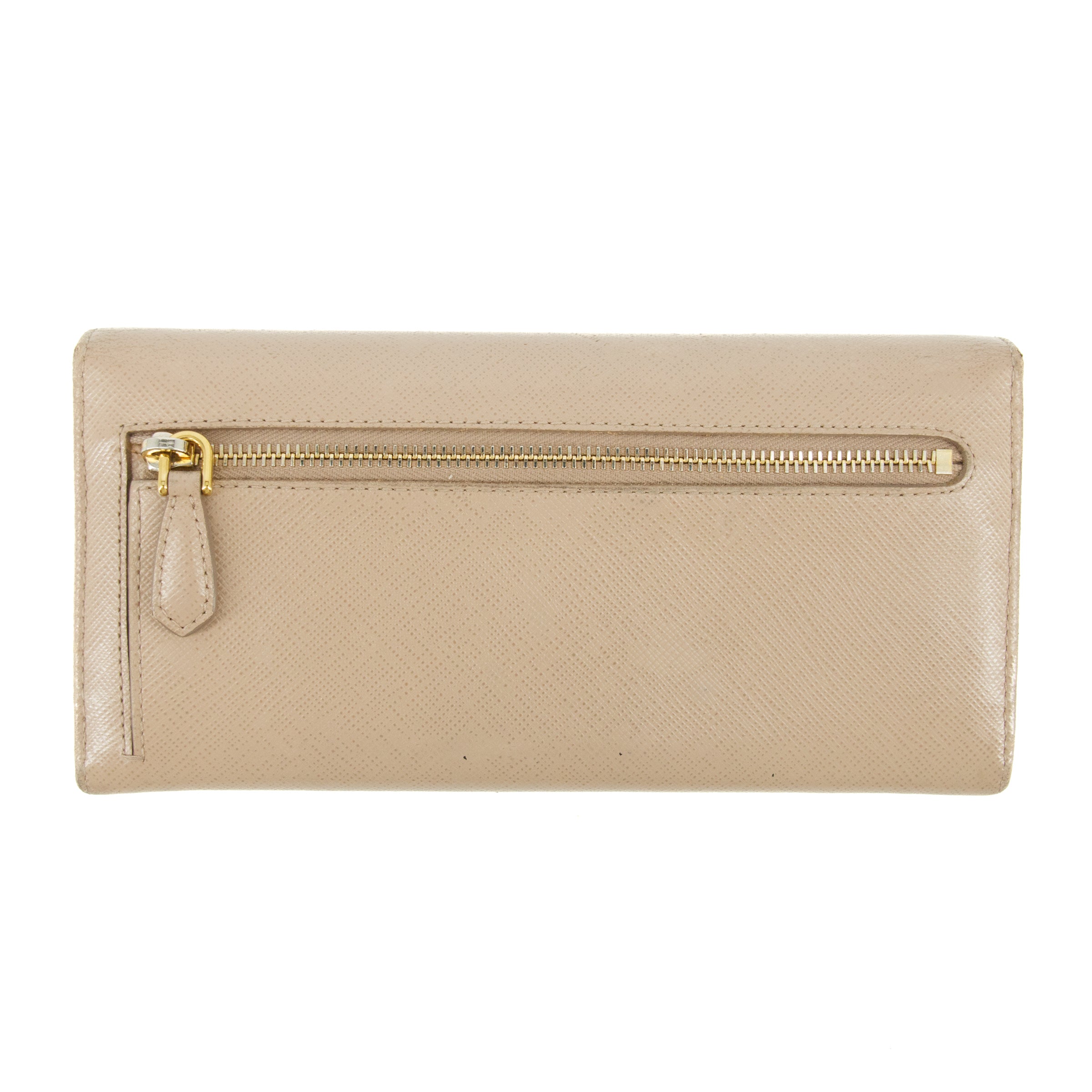 Prada Saffiano Leather Beige Long Wallet #5151