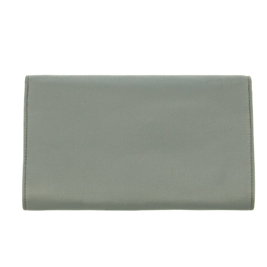 Prada Grey Nylon Triangular Logo Long Wallet #5162