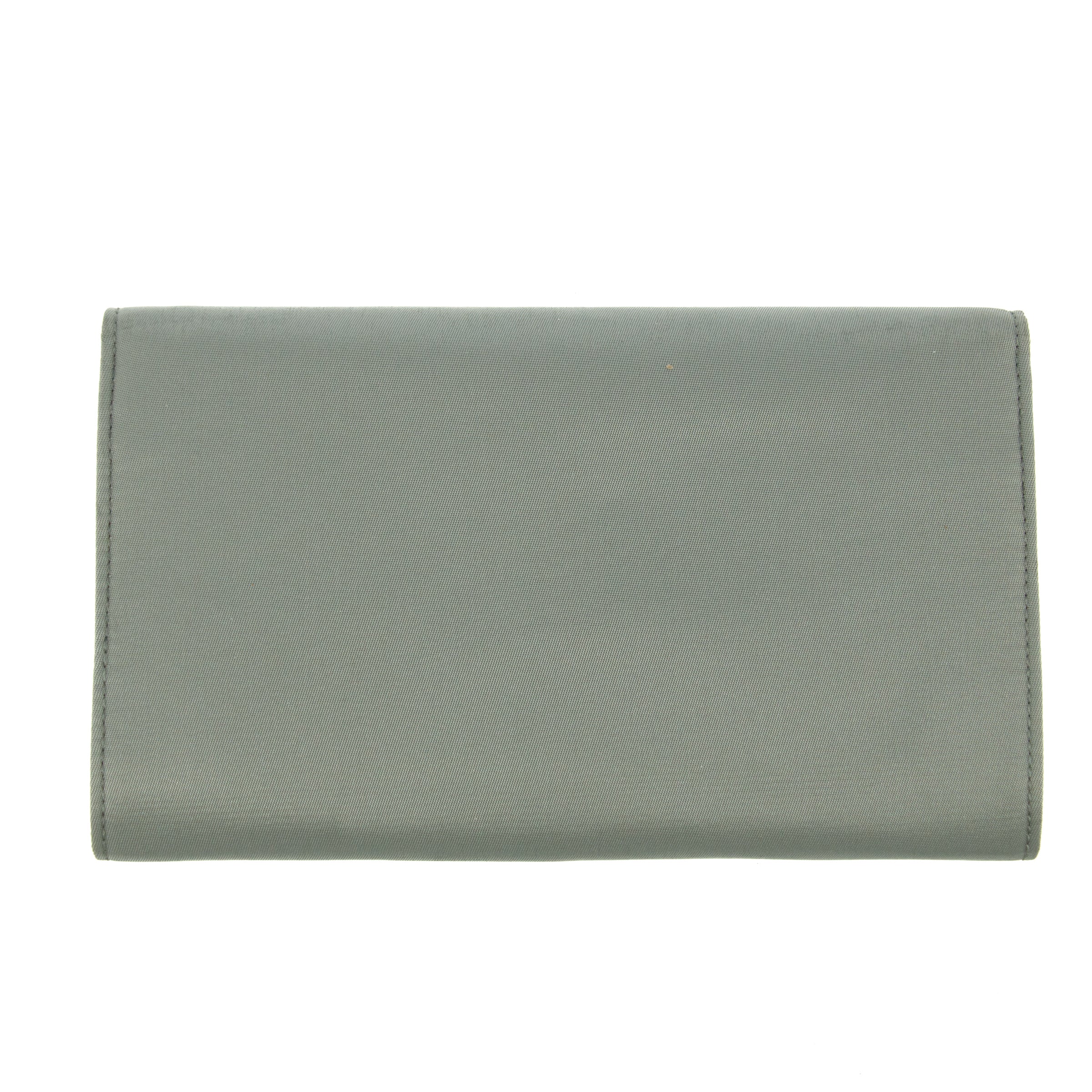 Prada Grey Nylon Triangular Logo Long Wallet #5162