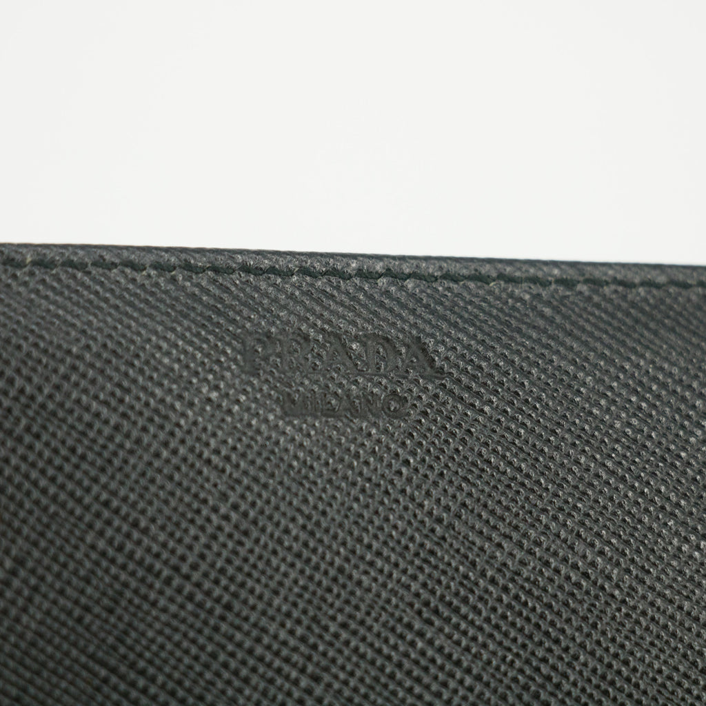 Prada Grey Nylon Triangular Logo Long Wallet #5162