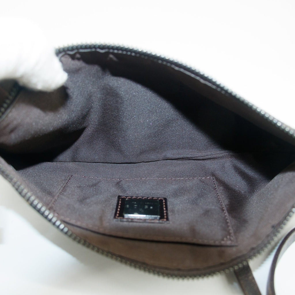 Fendi Canvas Brown Pochette Crossbody Bag  #5256