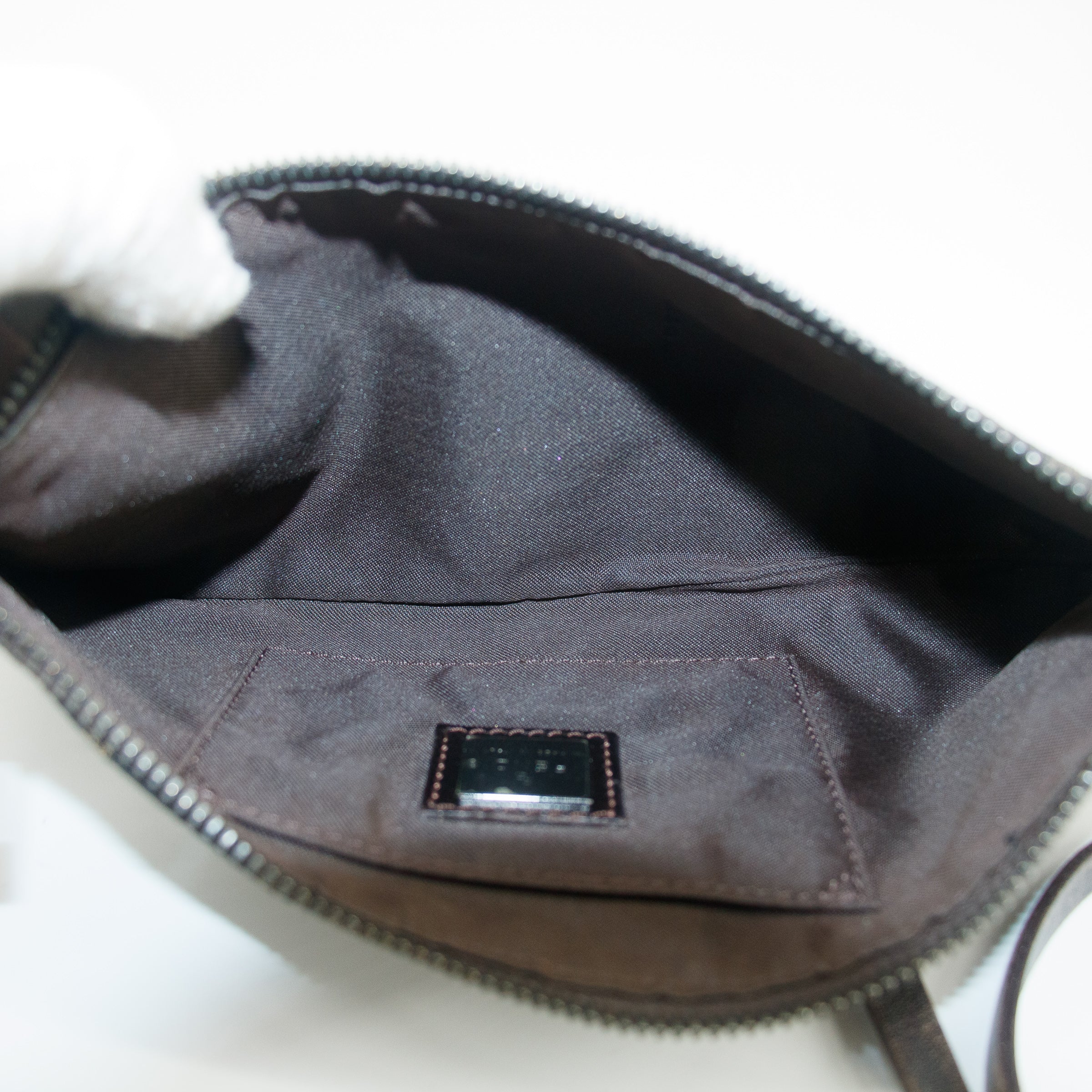 Fendi Canvas Brown Pochette Crossbody Bag  #5256