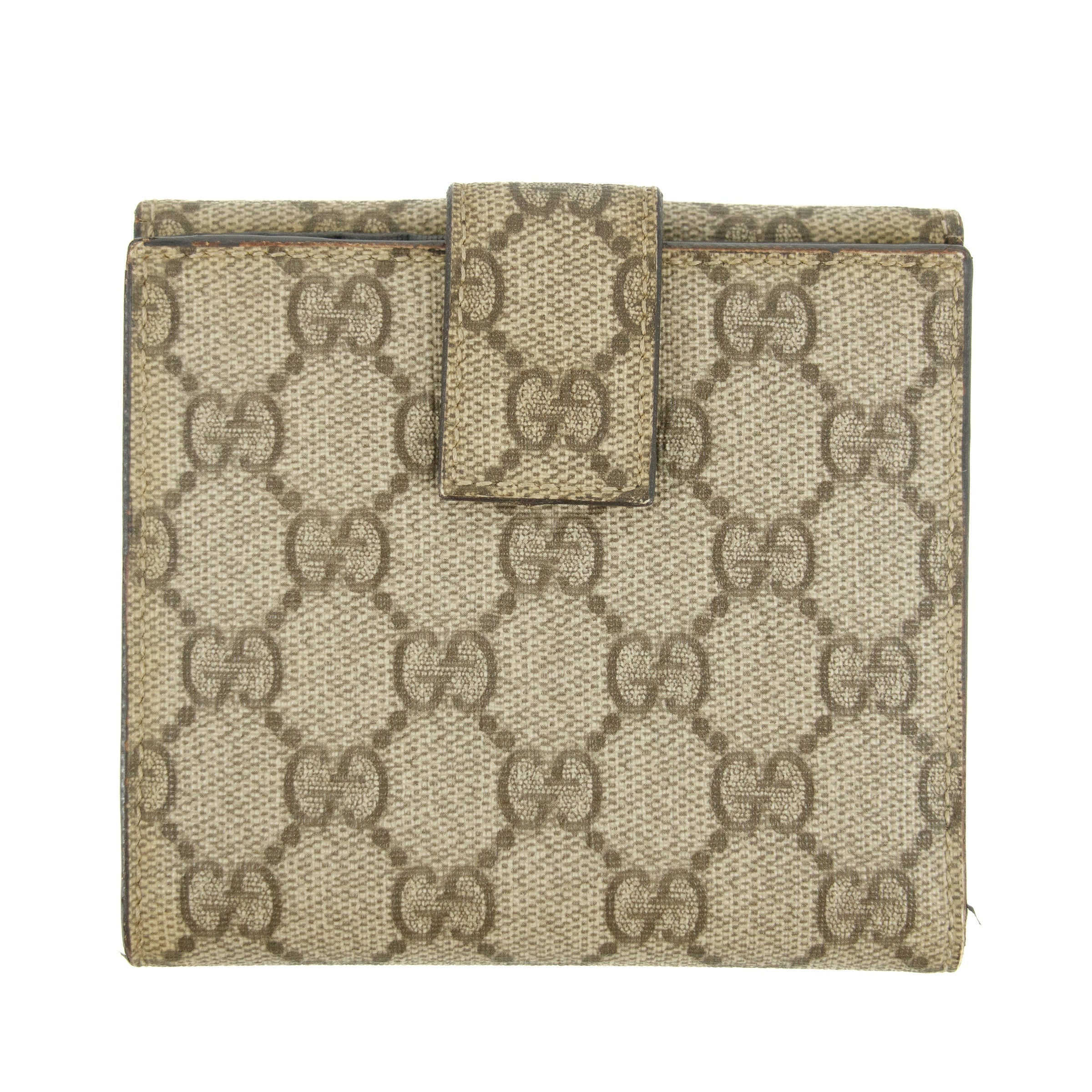 Gucci GG Coated Canvas Brown Compact Wallet #5298