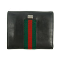 Gucci Sherry Web Black Leather Bifold Wallet #5301