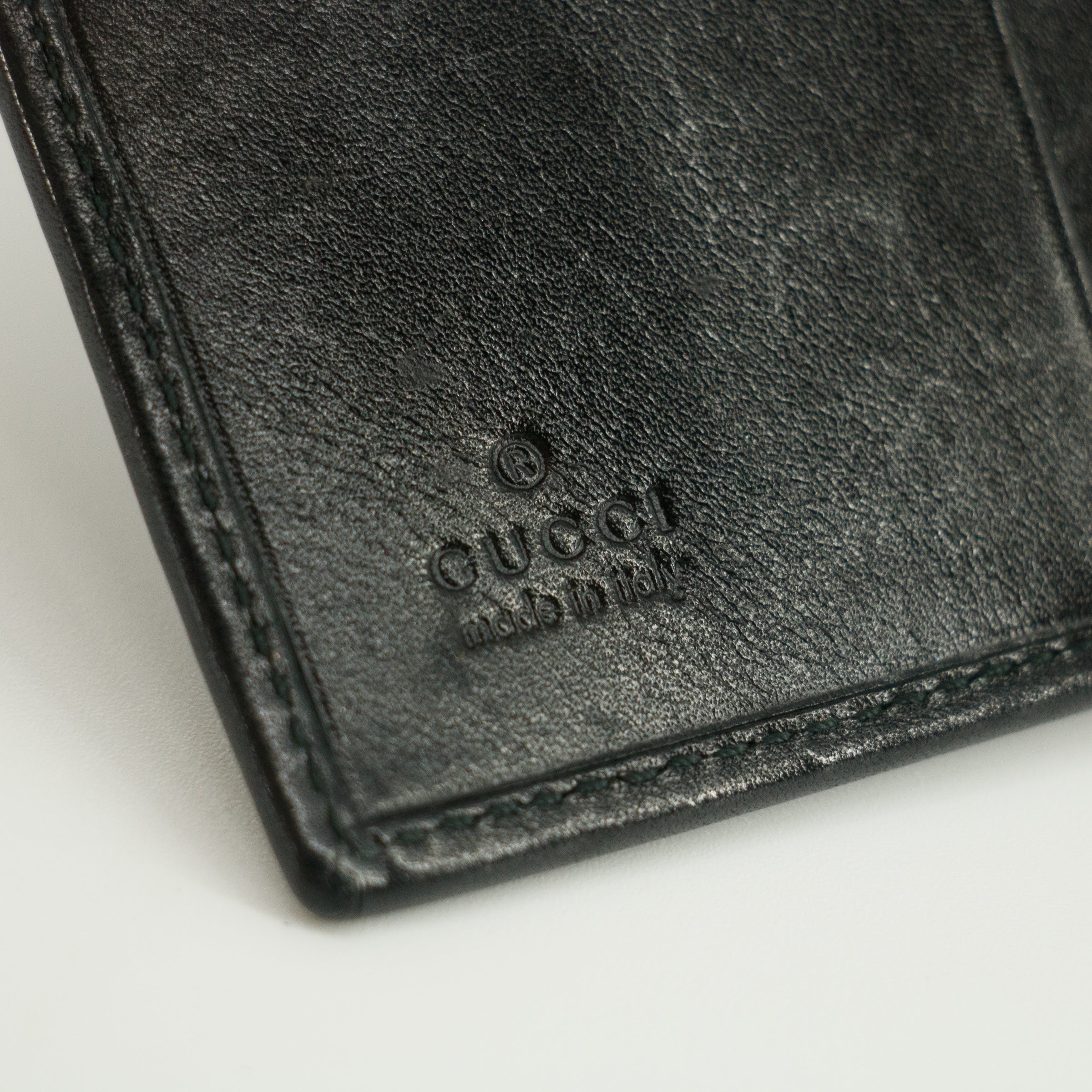Gucci Sherry Web Black Leather Bifold Wallet #5301