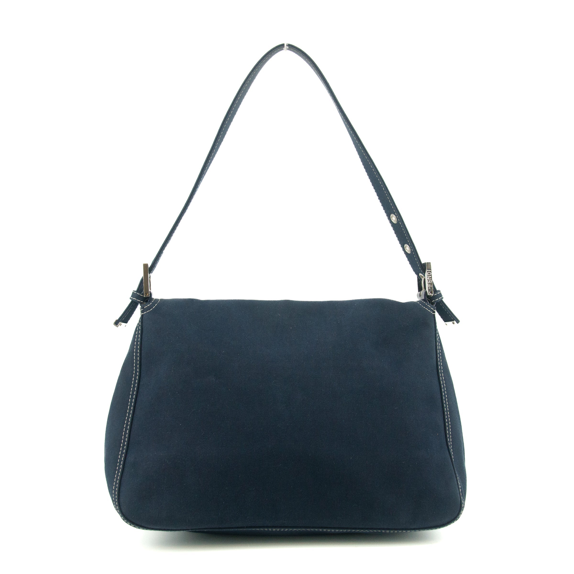 Fendi Mamma Baguette Denim Black Shoulder Bag  #5426