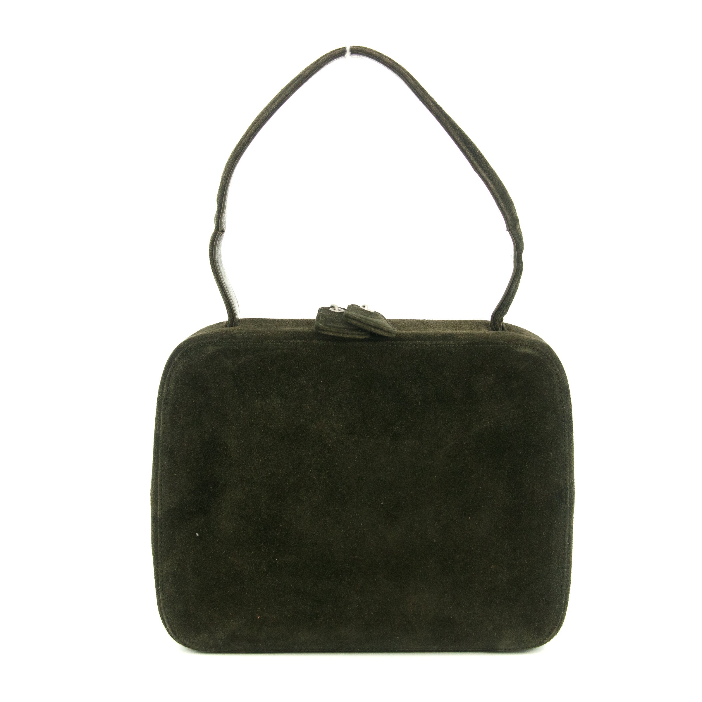 Chanel CC Square Greeen Suede Leather Vanity Bag #5757